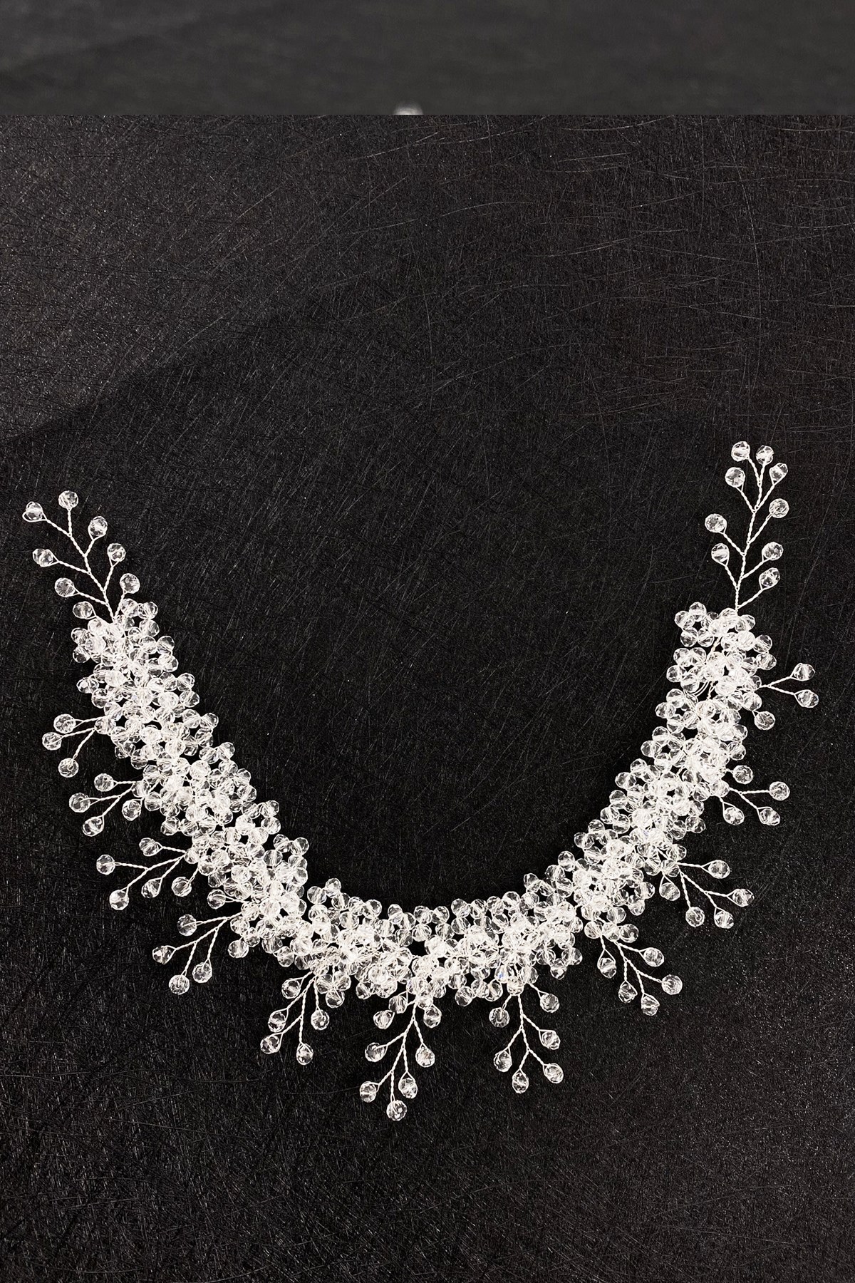 Abiye Saç Aksesuarı Sık Kristal Boncuk Model Toka TrToka9602 A37503