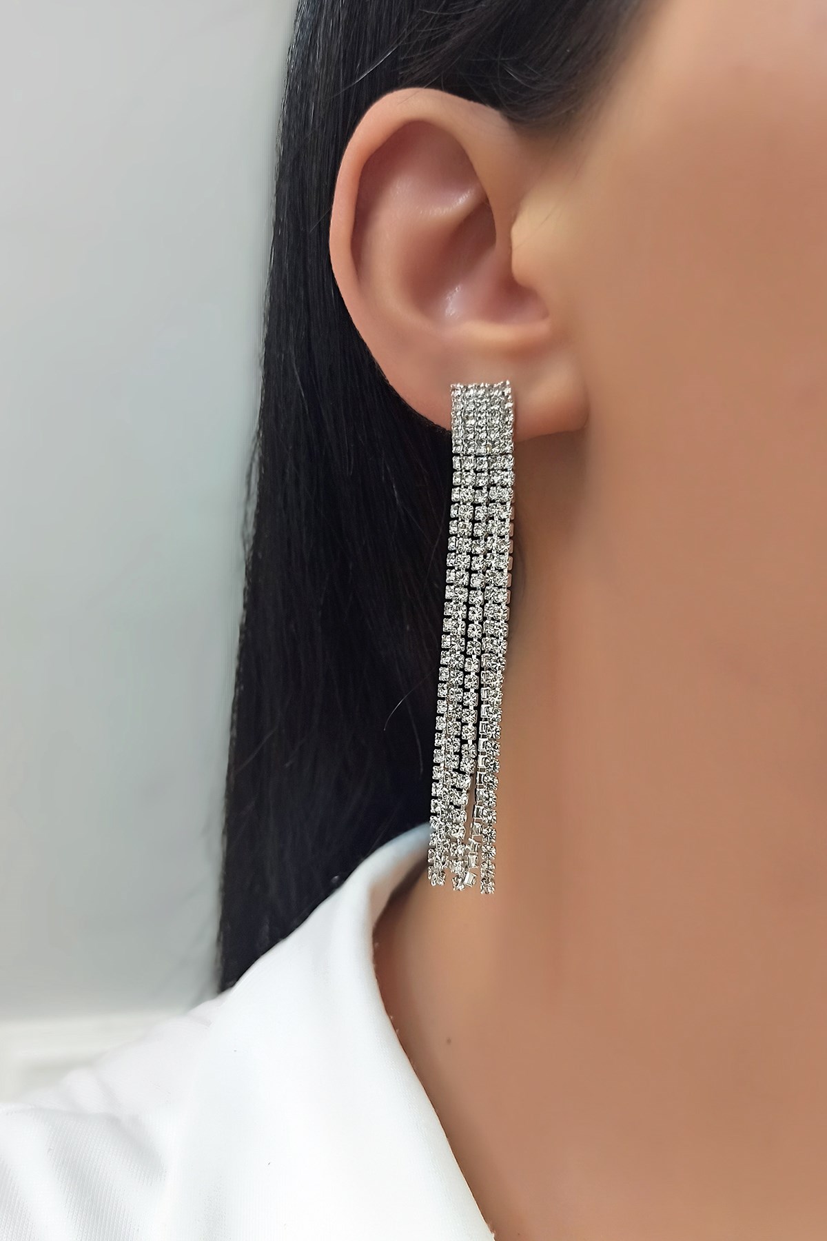 Abiye Sıralı Su Yolu Abiye Küpe TrKüpe3959 B33003