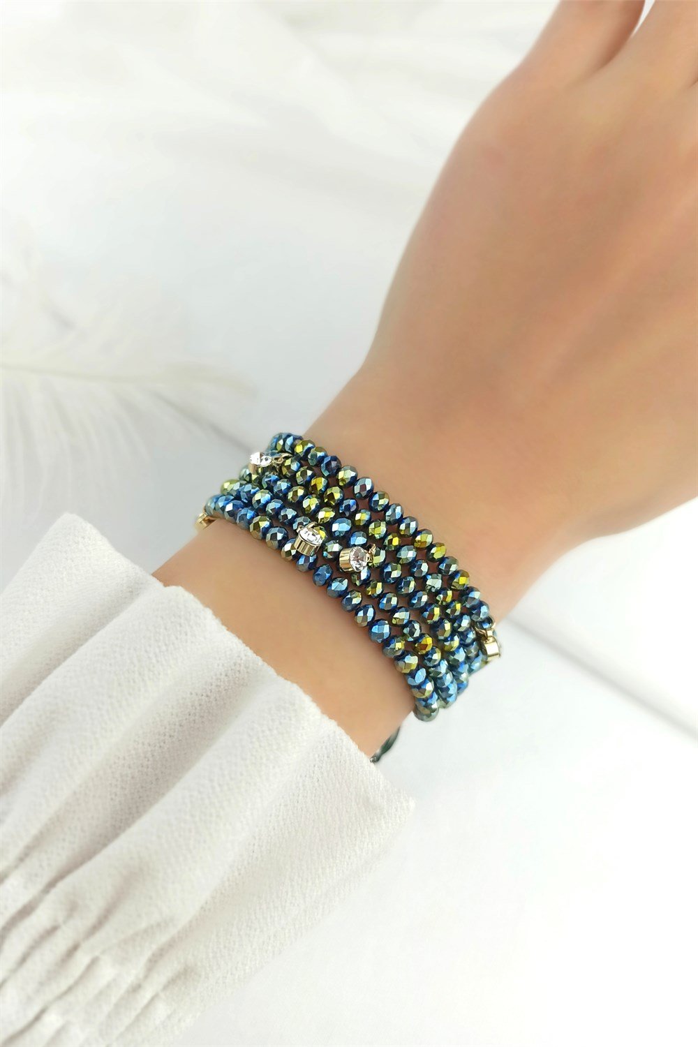 Beş Sıra Kristal Taş Bileklik TrBilek7931