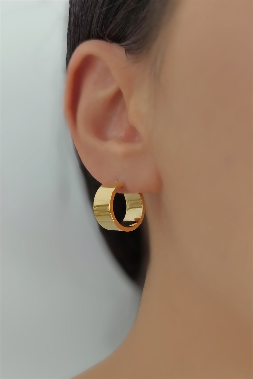 Çelik 20 mm Kalın Halka Çelik Küpe TrKüpe34491