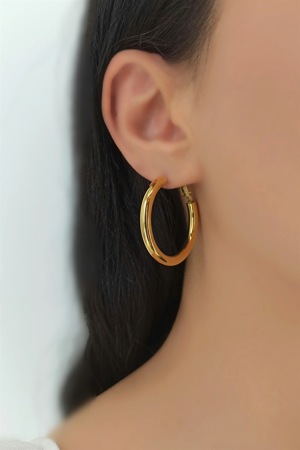 Çelik 30 mm Boru Halka Çelik Küpe TrKüpe34494