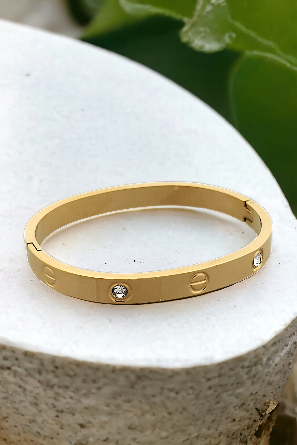 Çelik (316 L) Taşlı Bebe Boy Kelepçe Bileklik