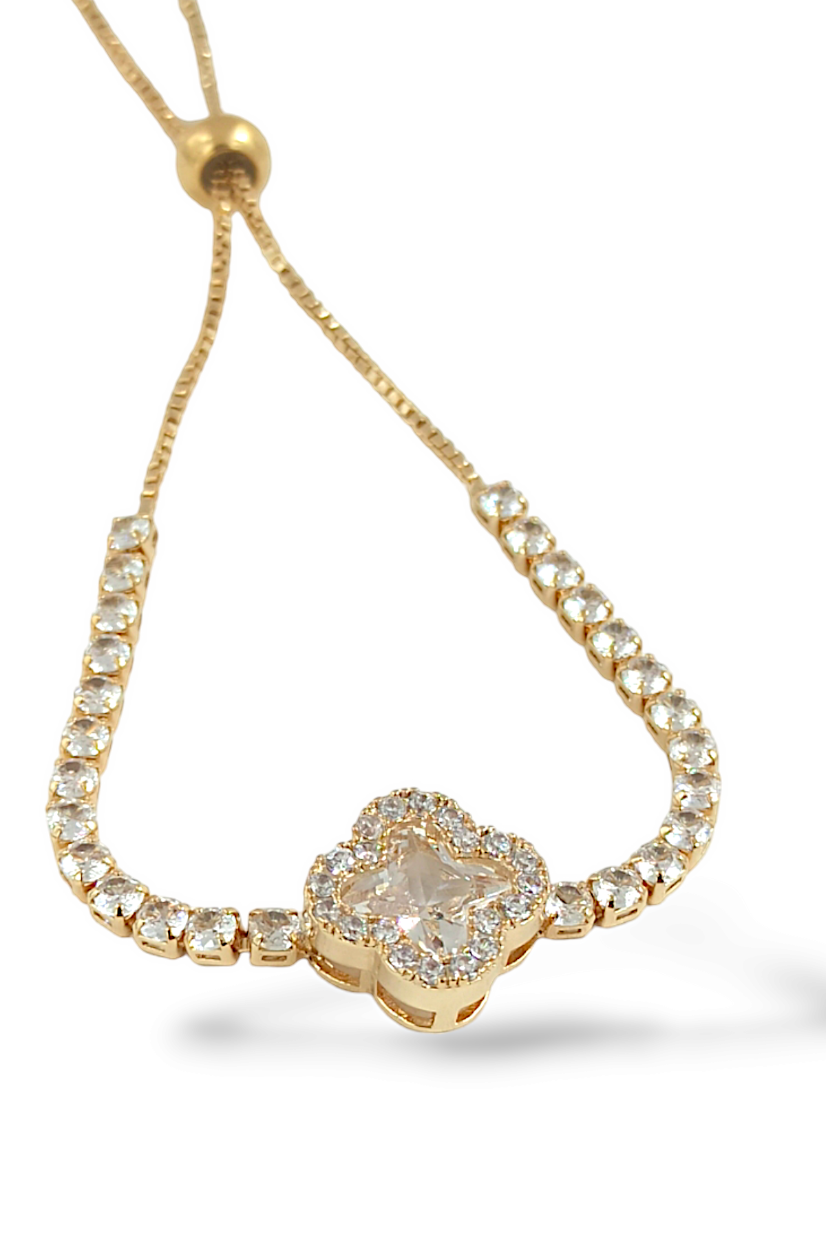 Çelik Asansörlü Taşlı Yonca Bileklik