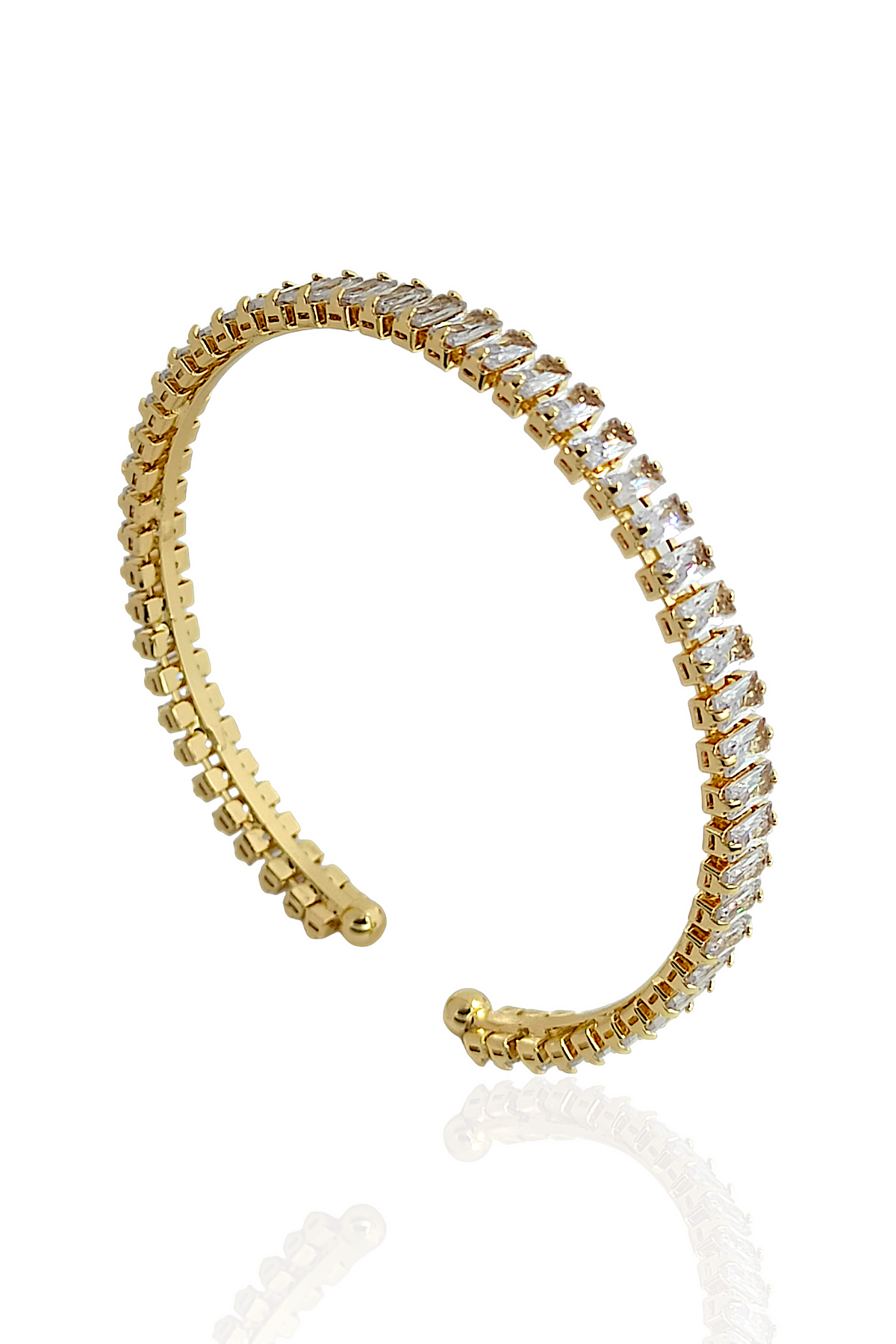 Çelik Baget Taşlı Kelepçe Bileklik