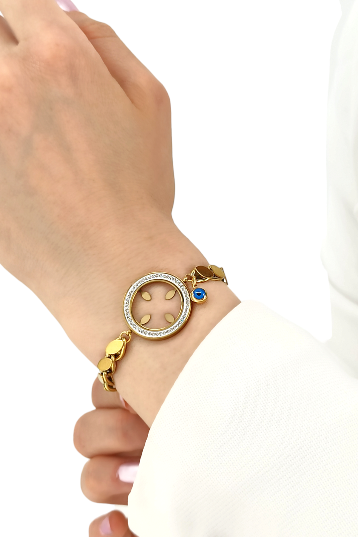 Çelik Çeyrek Uyumlu Arpa Bileklik