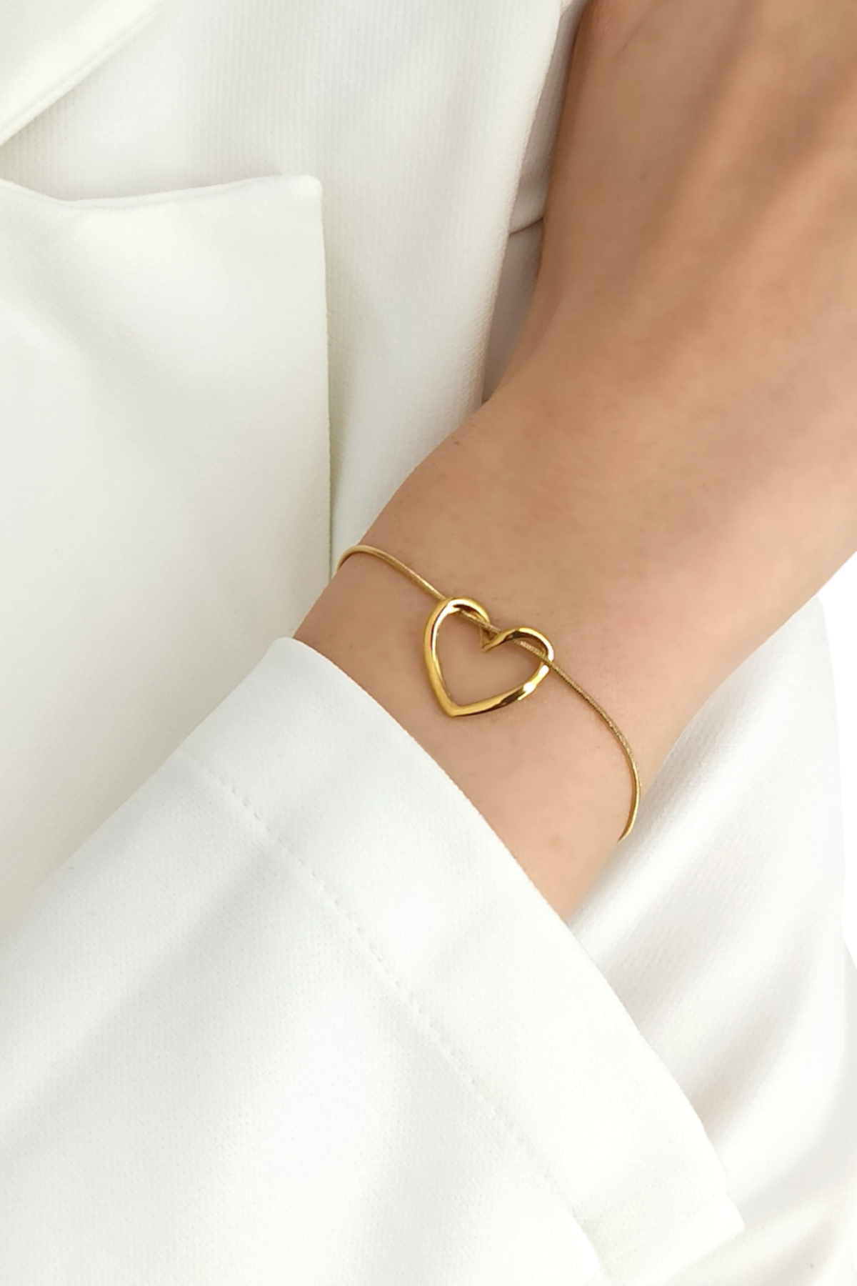 Çelik İçi Boş Kalp Bileklik