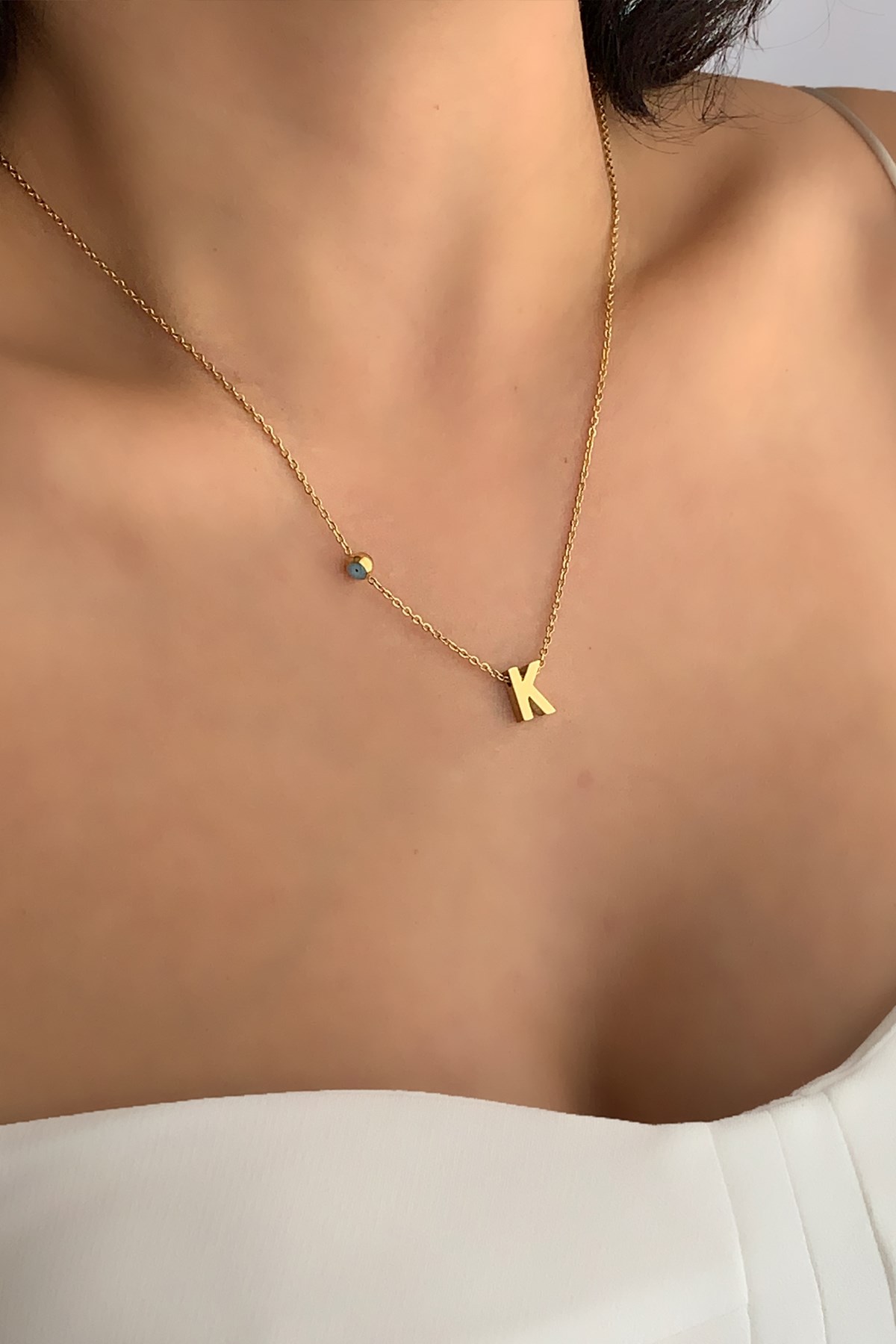 Çelik K Harf Çelik Kolye TrKolye5758 B34003