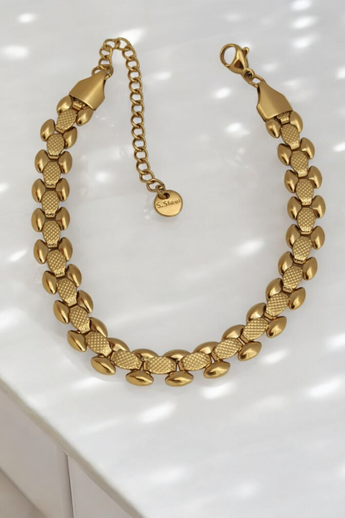 Çelik Kalın Lazer Kesim Bileklik