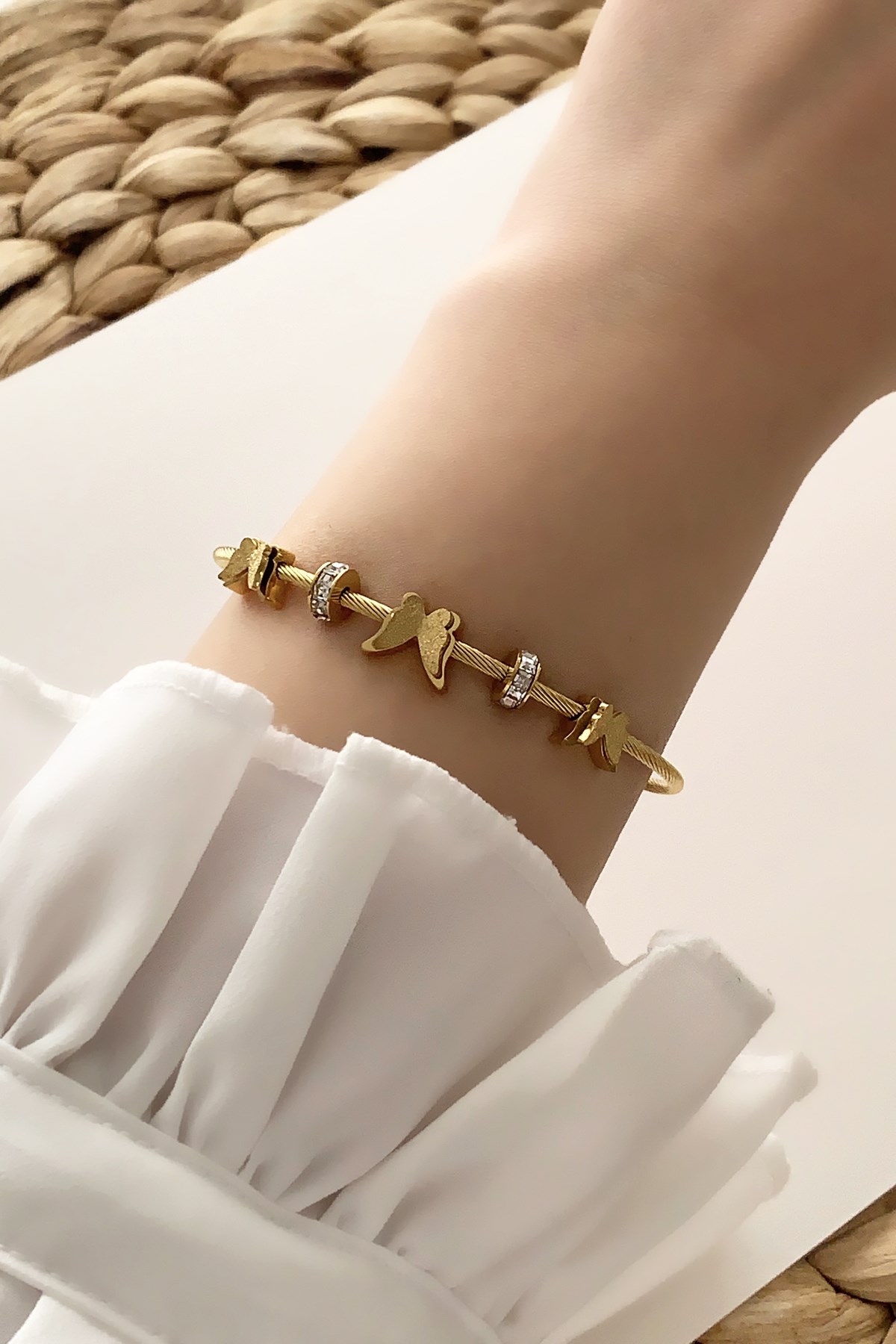 Çelik Kelebek Figür Mıknatıslı Çelik Bileklik TrBilek7607 B36503