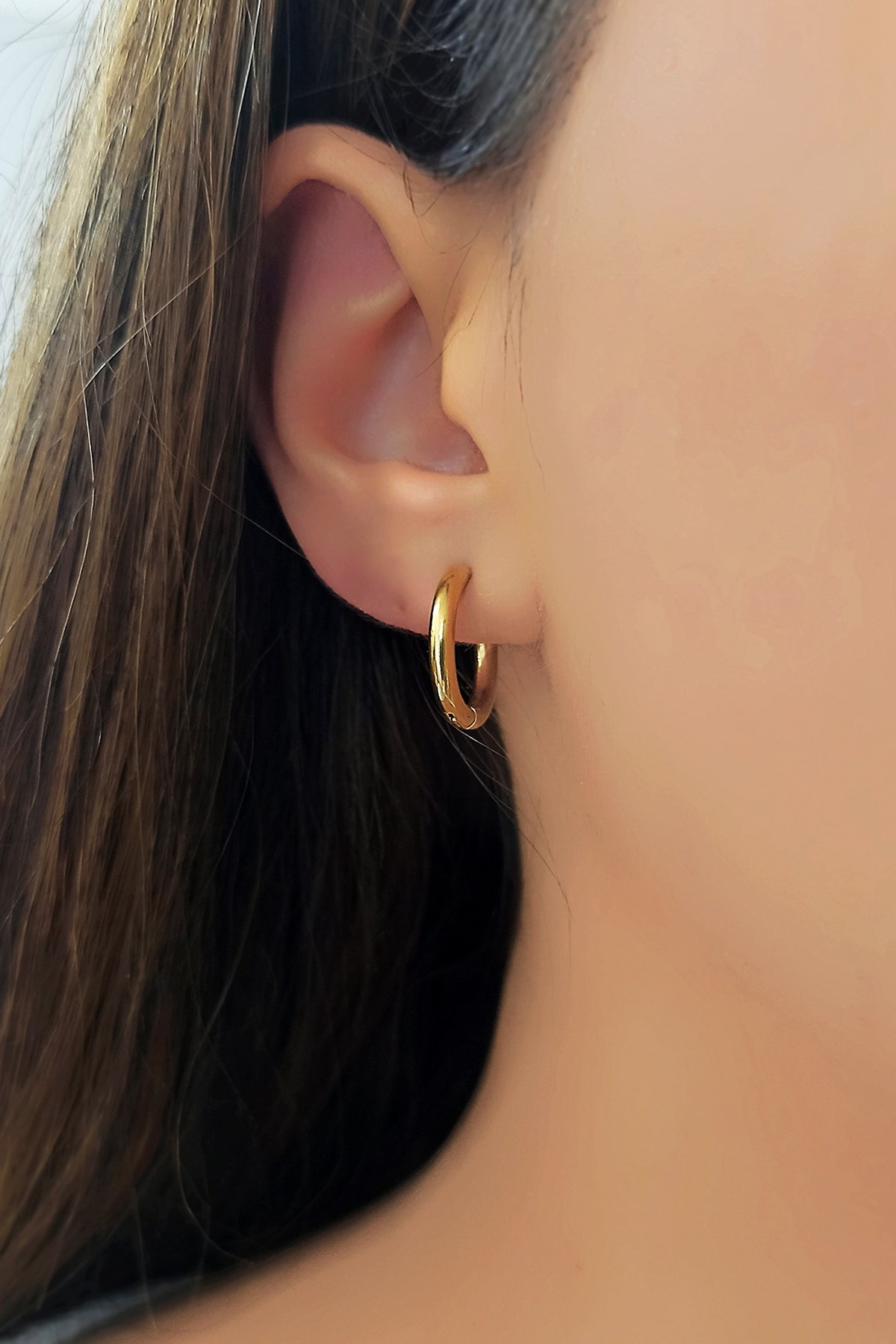 Çelik Küçük Kalın Düz Halka Çelik Küpe TrKüpe3616 B32003