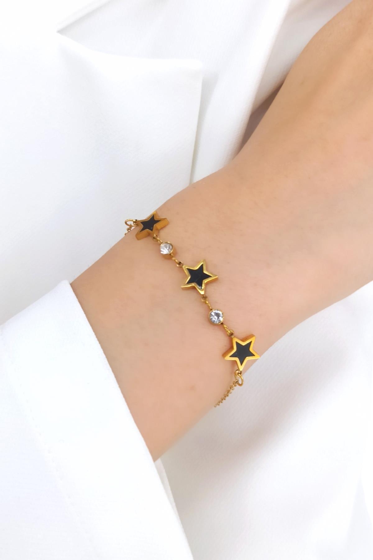 Çelik Mineli Yıldız Bileklik