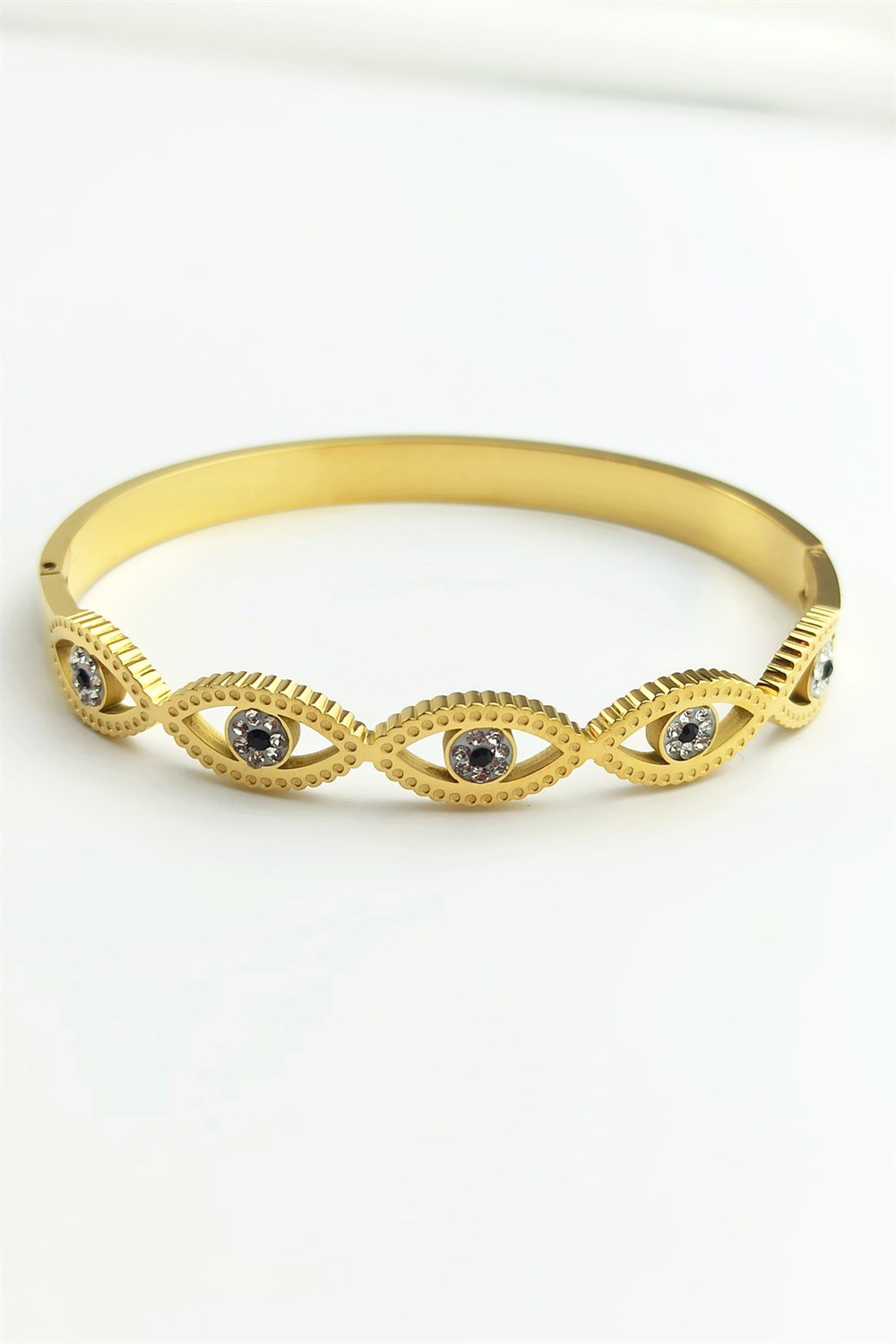 Çelik Sıralı Göz Kelepçe Çelik Bileklik TrBilek7945