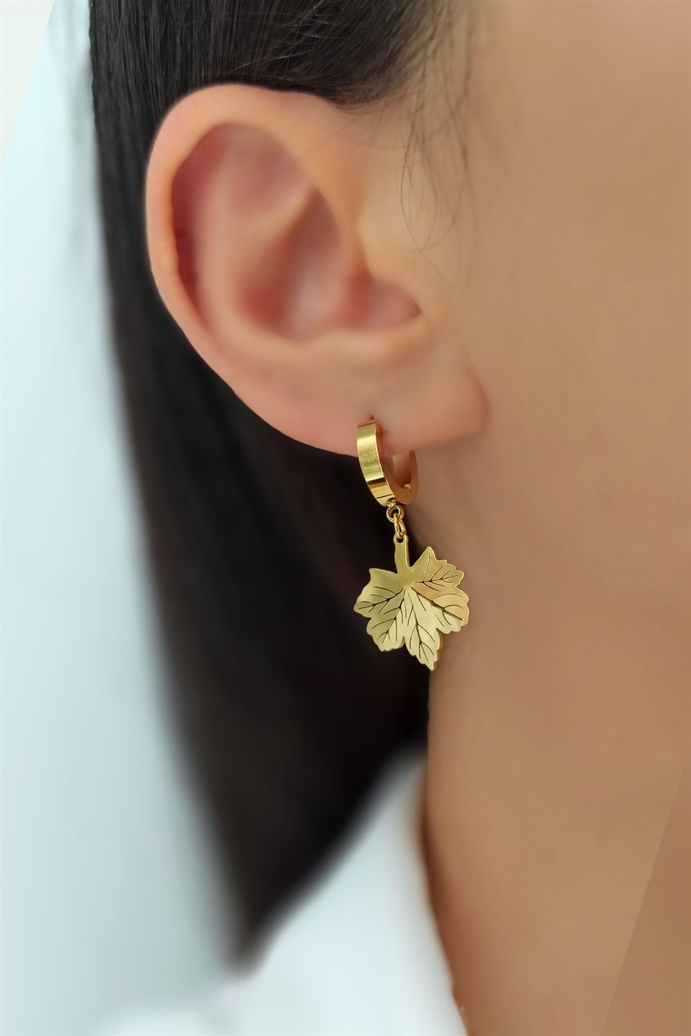 Çelik Yaprak Küpe TrKüpe34524