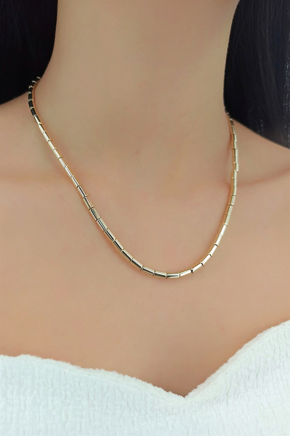 Gold Kum Boncuk Kolye TrKolye5942