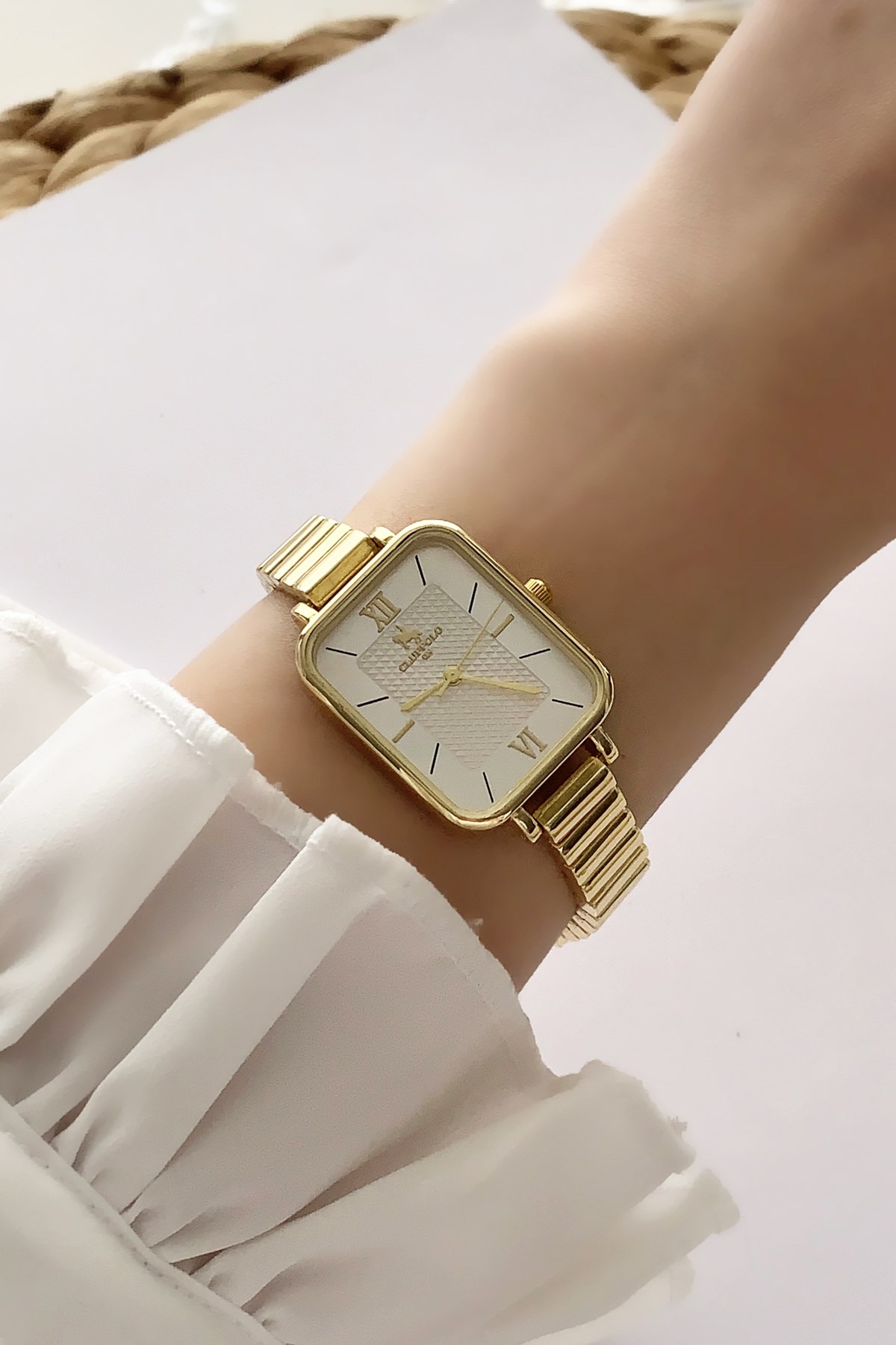 Gold Vintage  Kadran Metal Kordon Saat TRSAAT10122 Saatx36003
