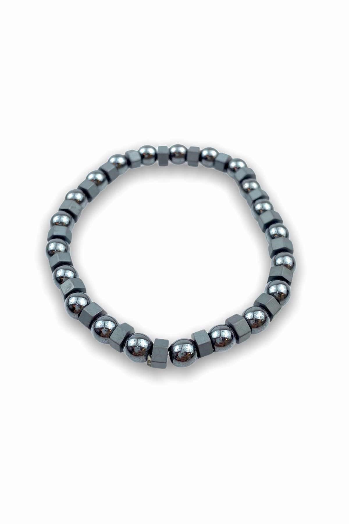 Gri Onix Doğaltaş Erkek Bileklik TrBilek7636 B31753