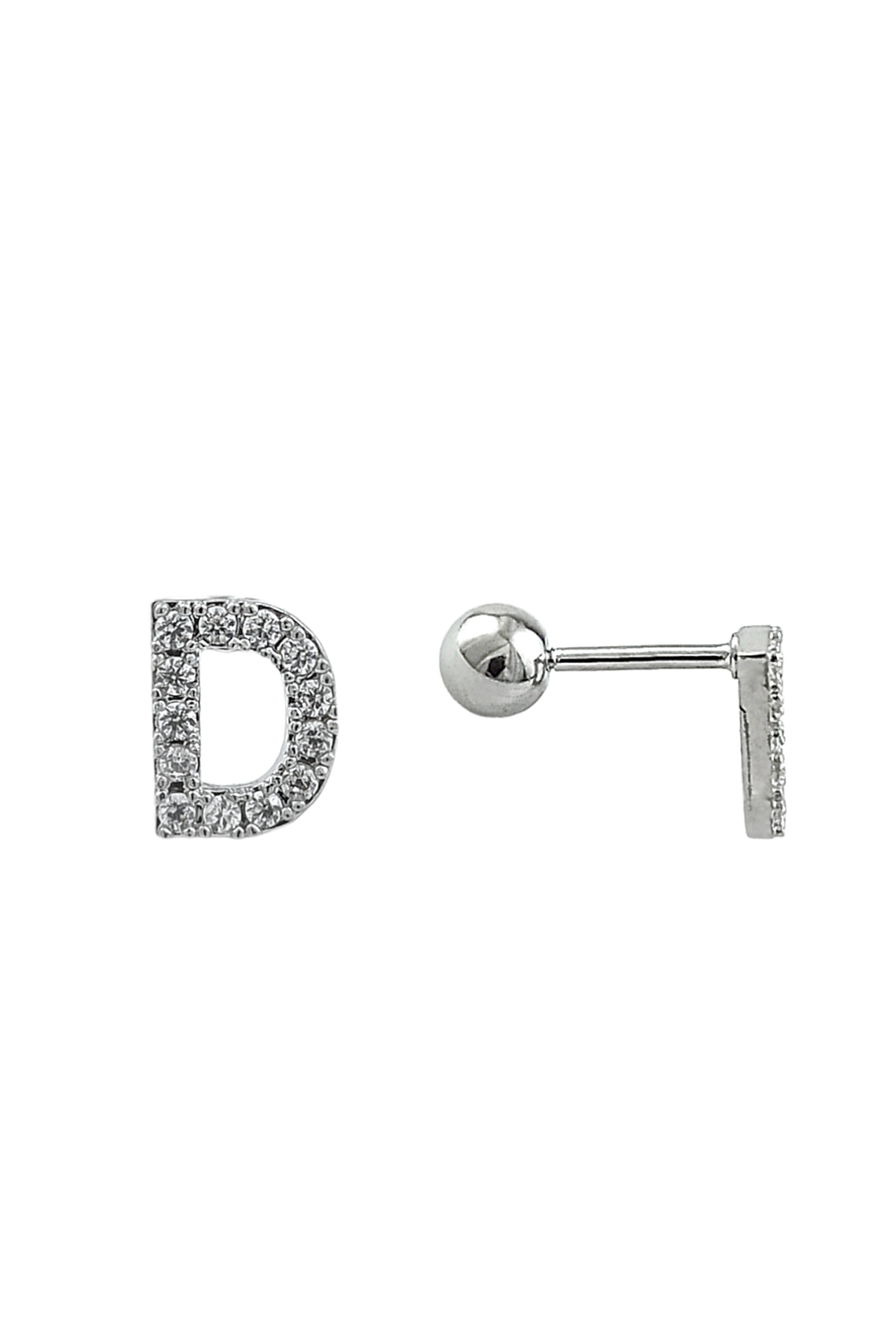 Gümüş Renk Harf Piercing - D HarfPiercing