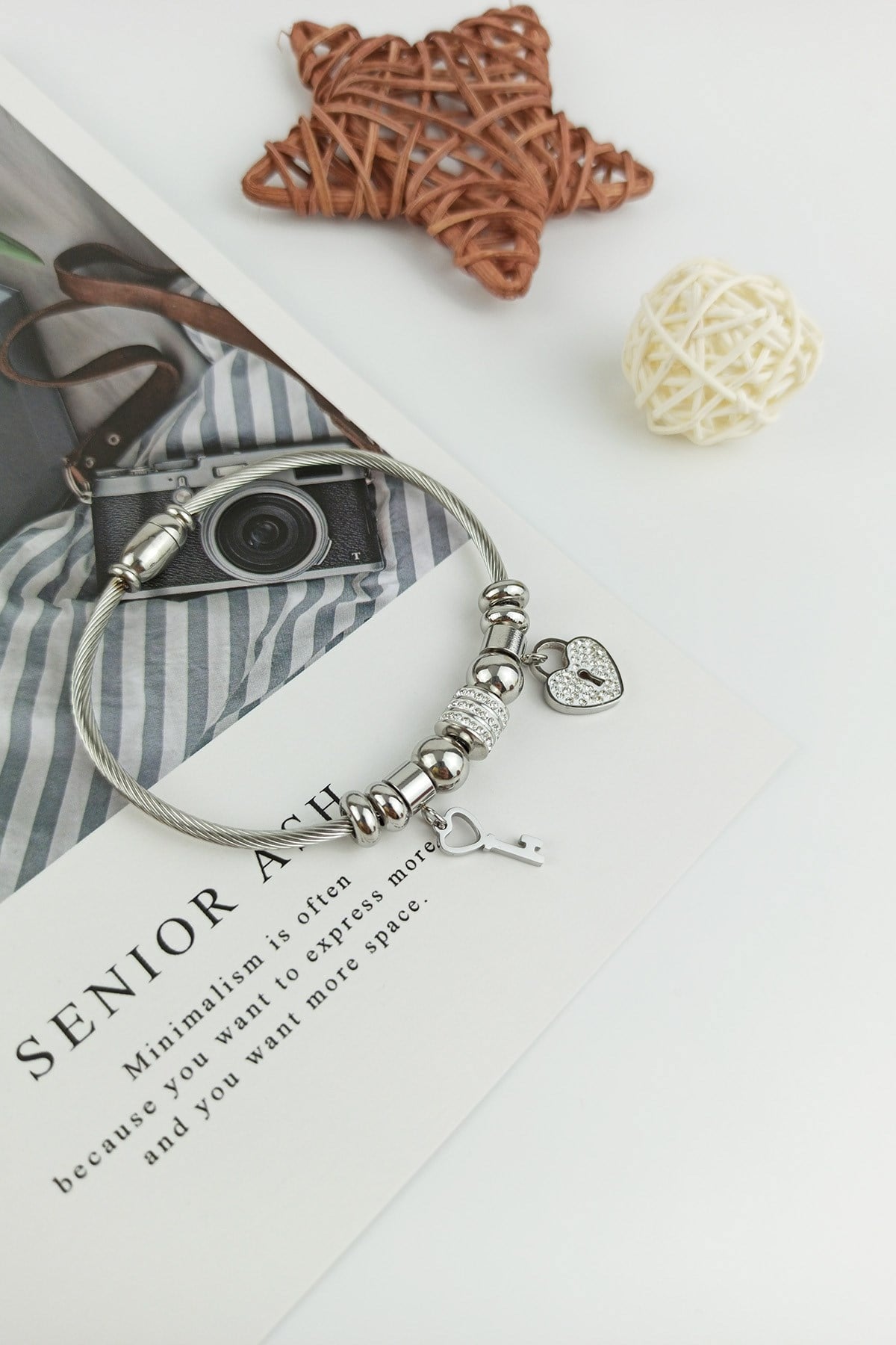 Kalp-Anahtar Figür Mıknatıslı Bileklik B600