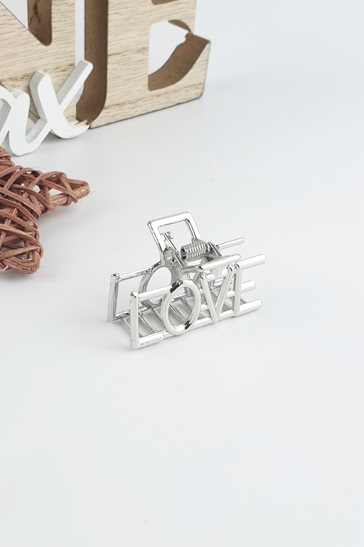 Love Gümüş Metal Mandal Toka T100