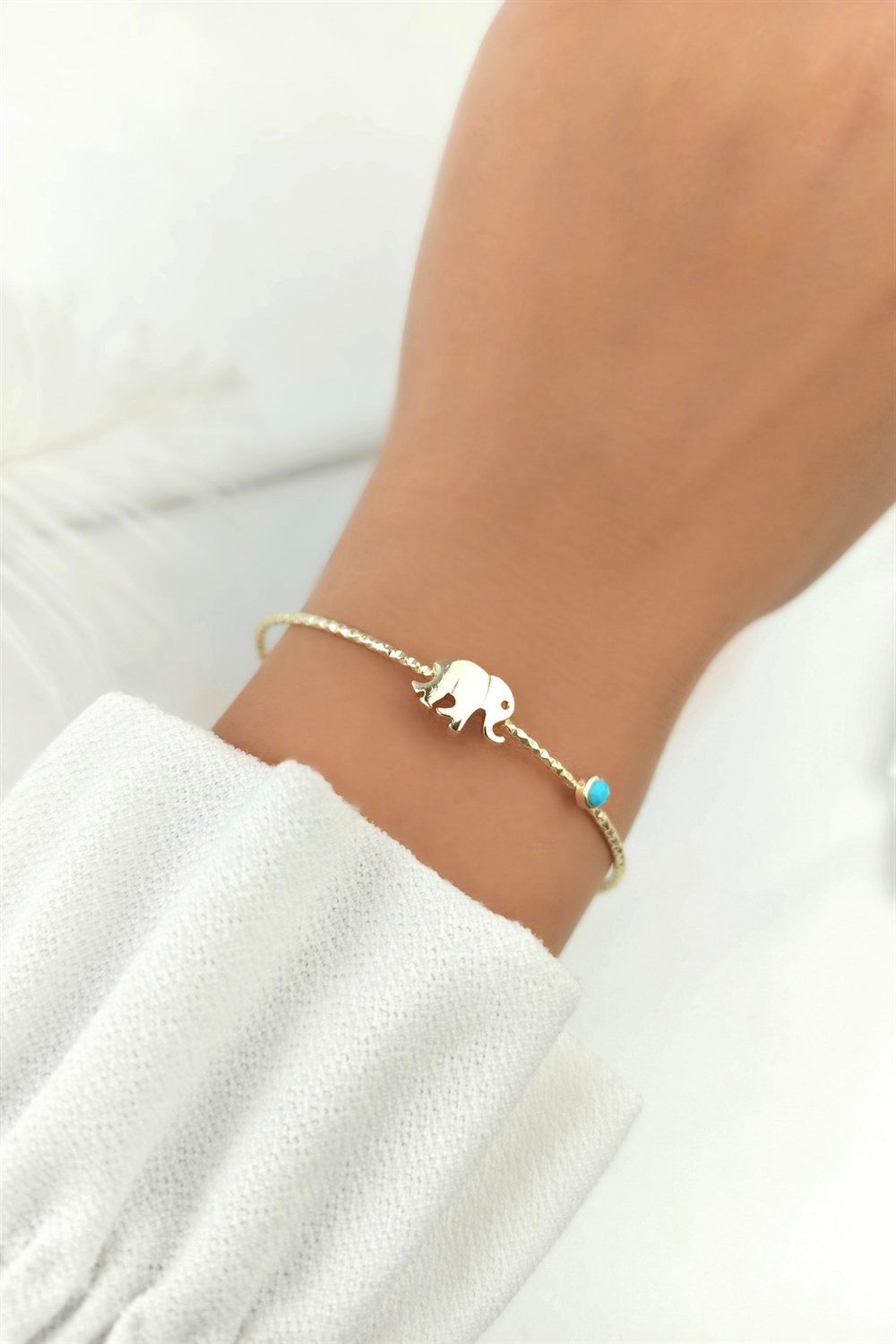 Mavi Taş Kelepçe Fil Bileklik TrBilek70028