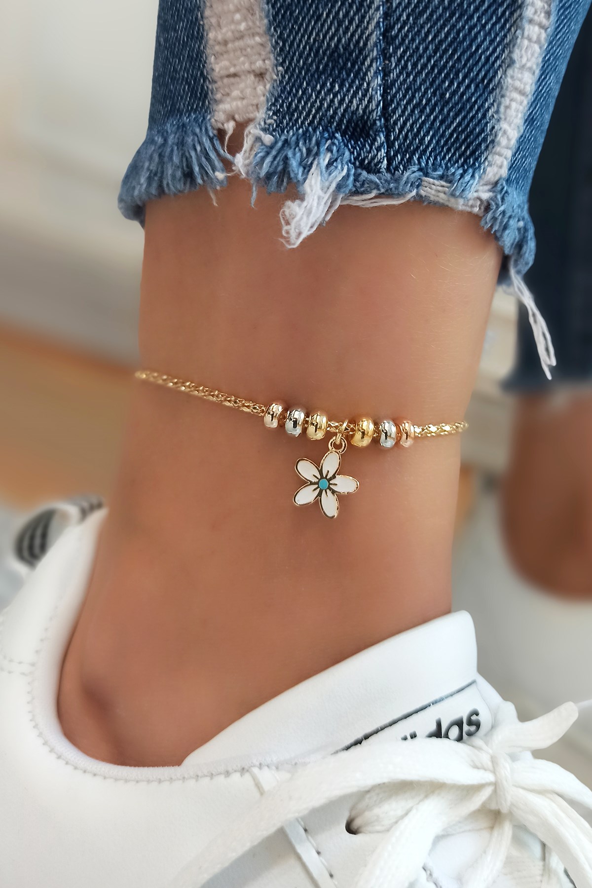 Mineli Çiçek Figür Halhal TrHalhal4091 B33003