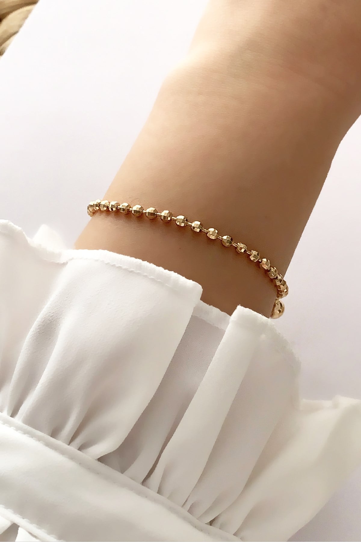 Özel Seri Gold İnce Disco Topu Bileklik TrBilek7568 B34003