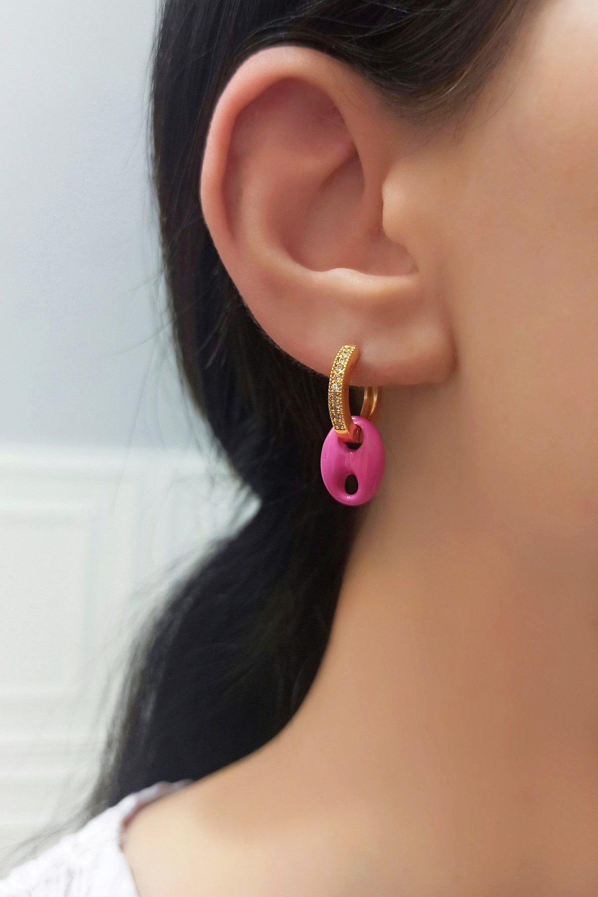 Özel Seri Renkli Düğme Küpe TrKüpe34046 B34003