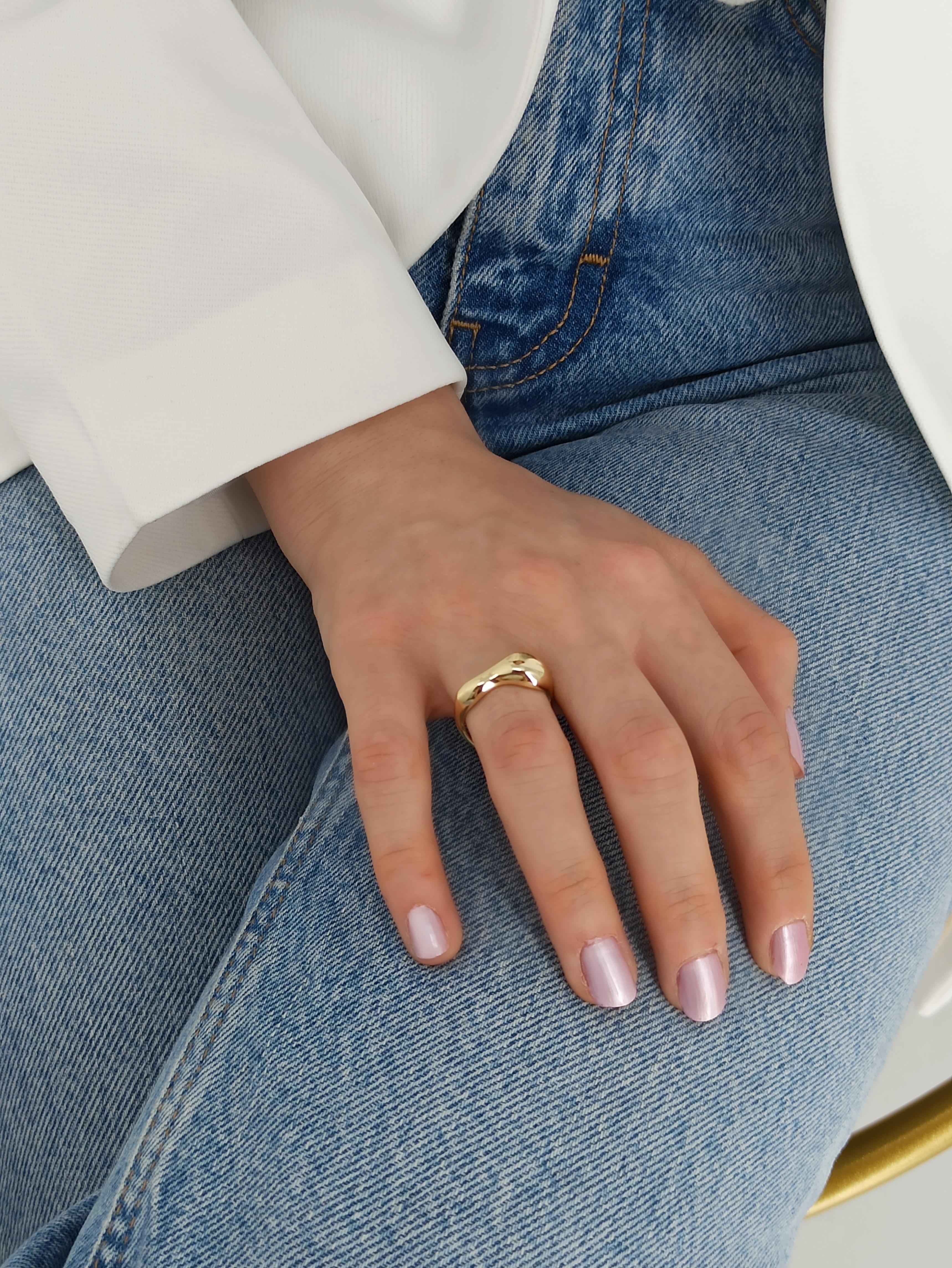 Premim Ayarlanabilir Plaka Bombeli Damla Yüzük