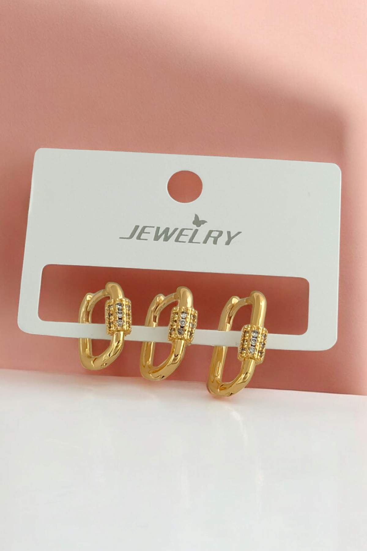 Premium 3'lü Taşlı Halka Küpe Kombin