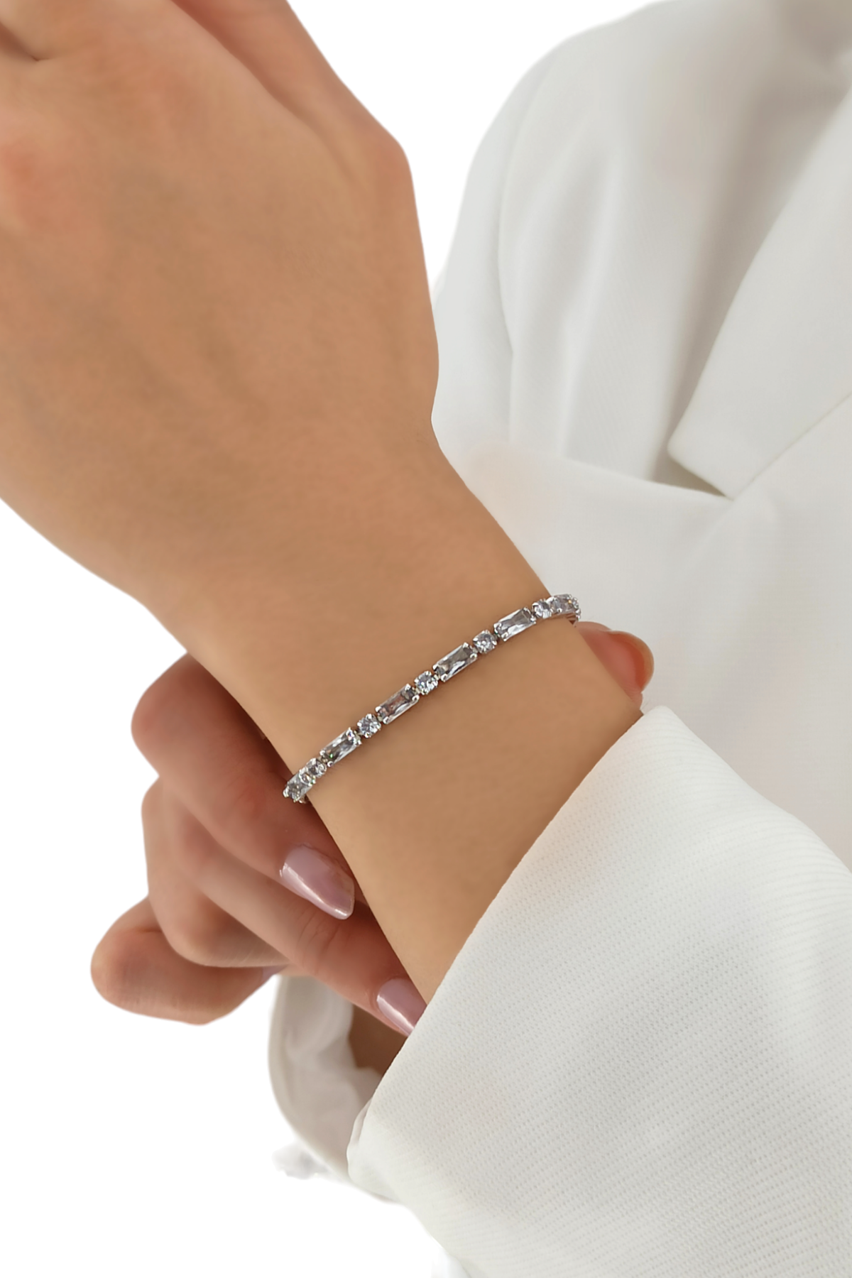 Premium Asansörlü İnce Baget Taşlı Bileklik