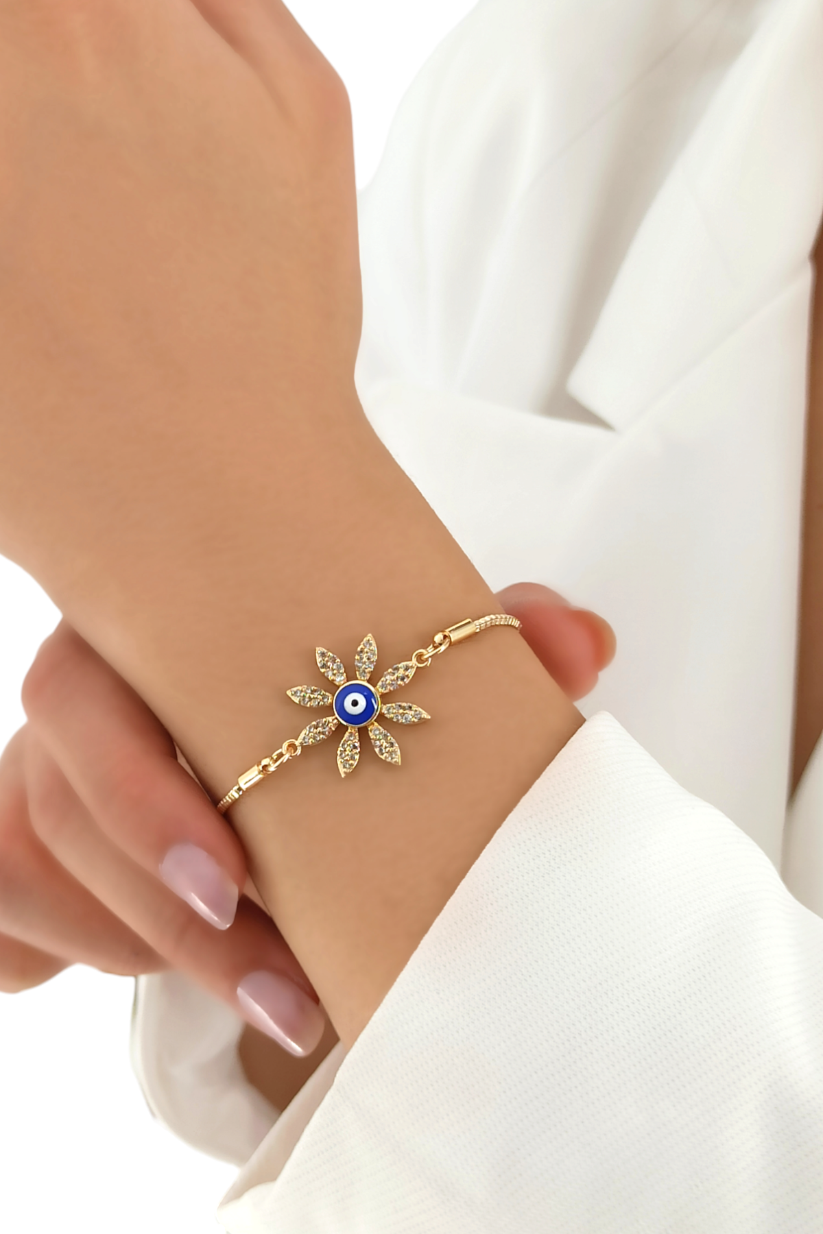 Premium Asansörlü Taşlı Çiçek Bileklik