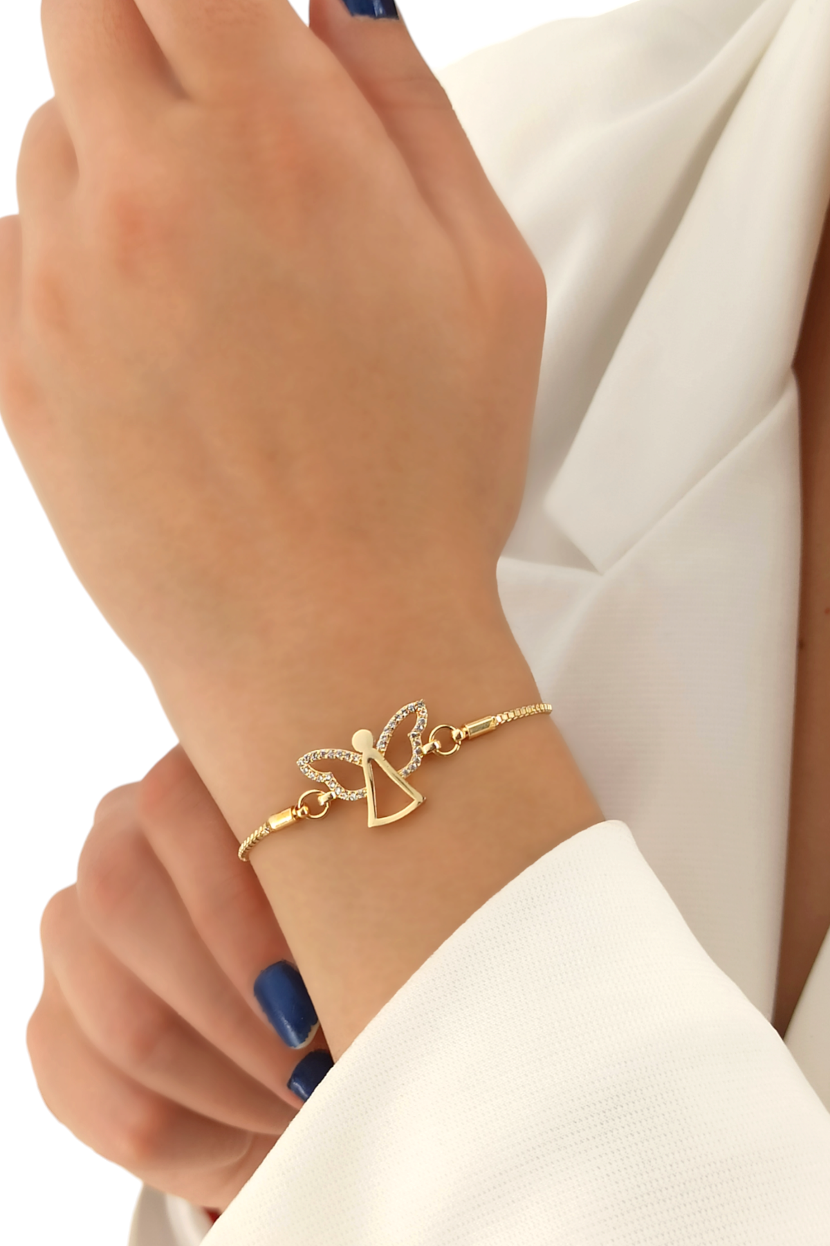 Premium Asansörlü Taşlı Melek Bileklik