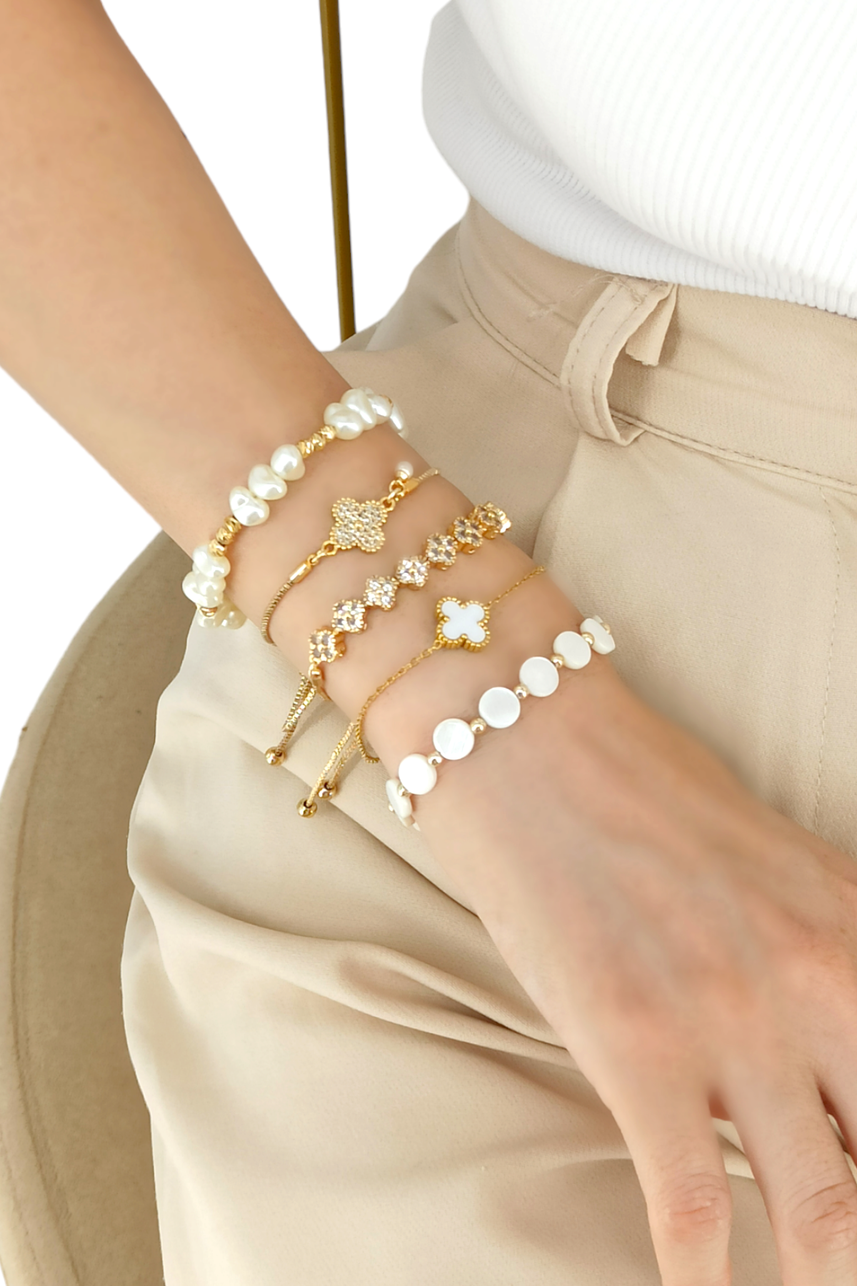 Premium Ayarlanabilir 5'li İnci Bileklik Kombin 