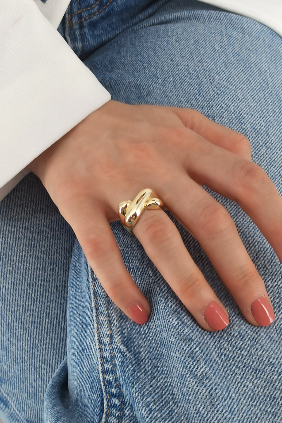 Premium Ayarlanabilir Asimetrik Plaka Yüzük