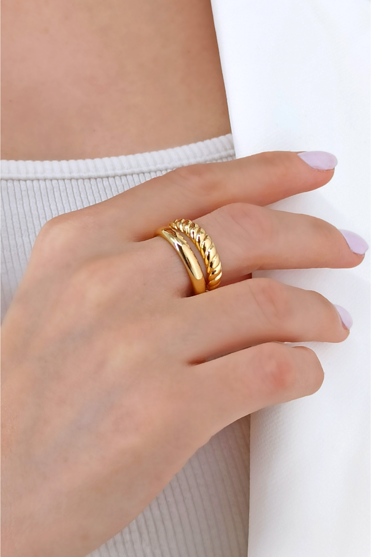 Premium Ayarlanabilir İki Sıra Burgu Yüzük