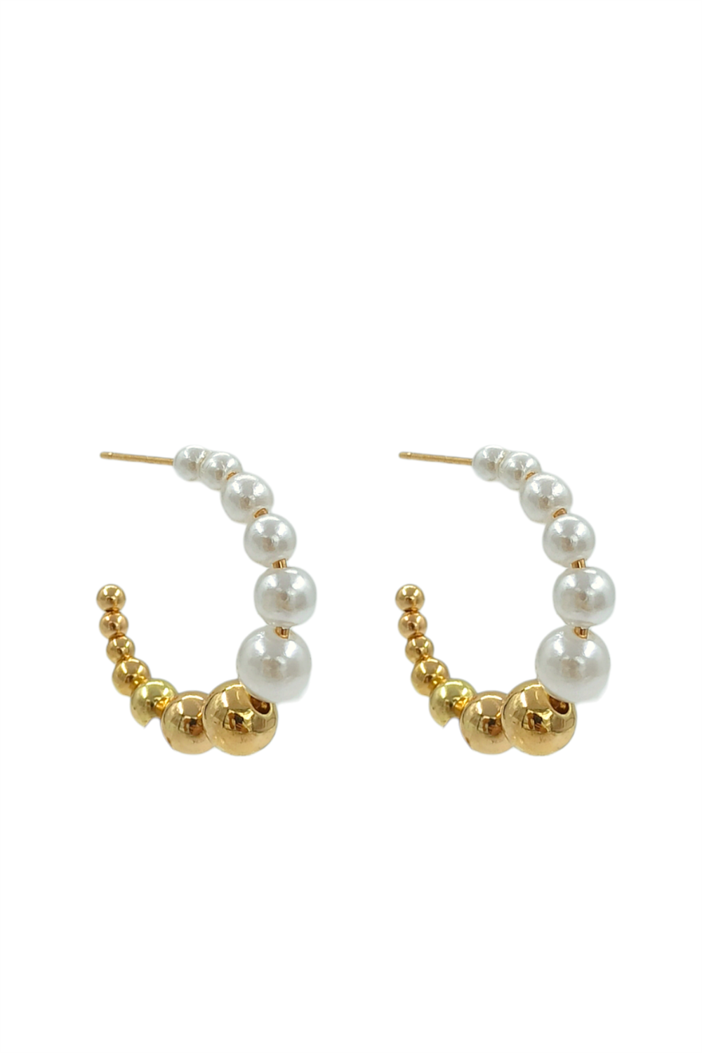 Premium İncili Halka Küpe