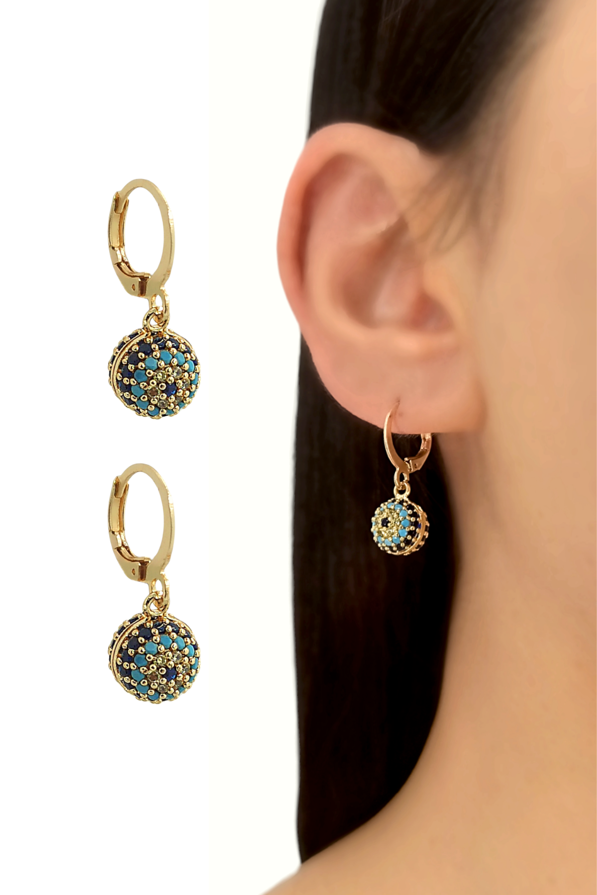 Premium Nazar Boncuk Top Küpe