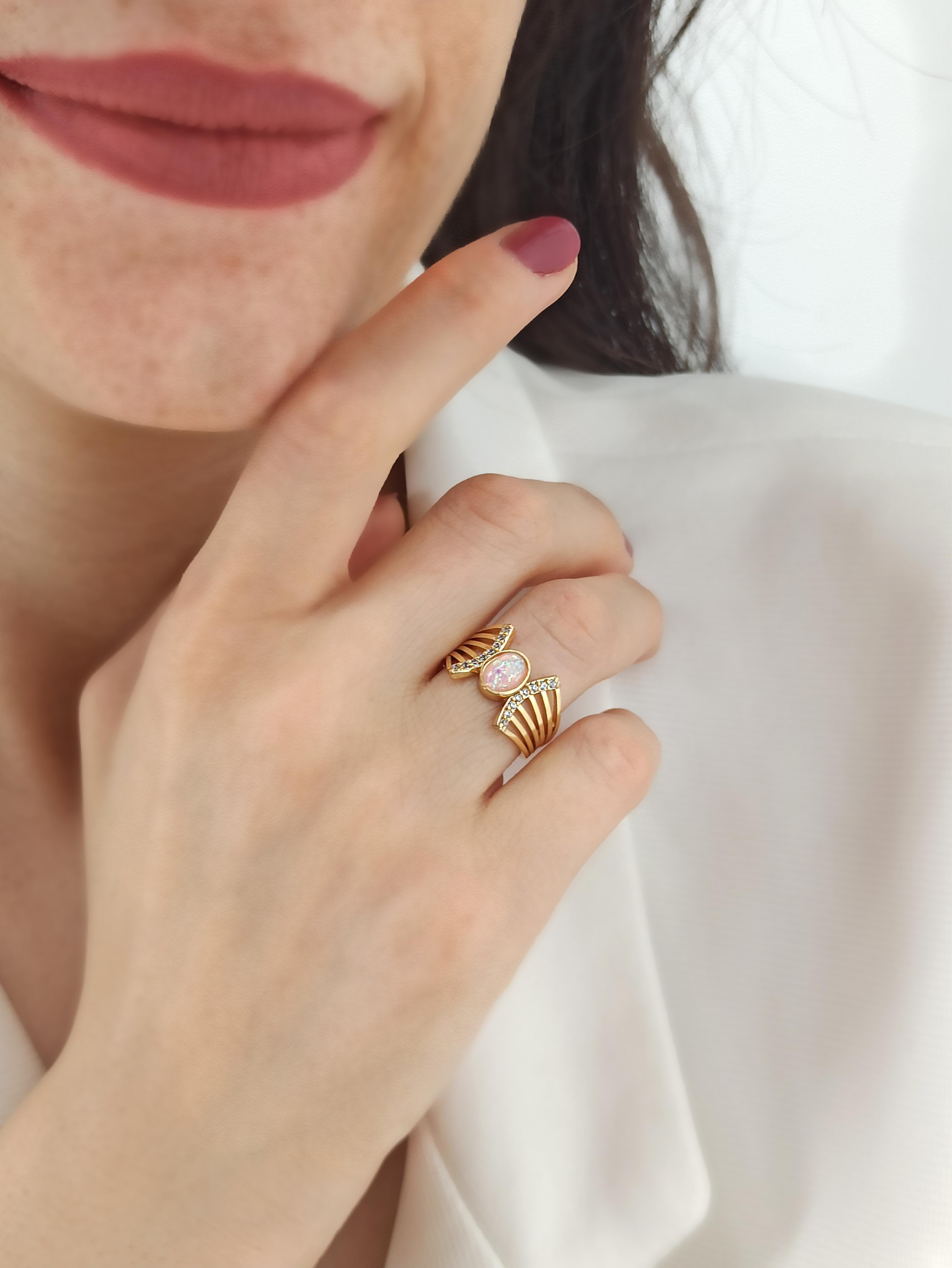 Premium Opal Taş Yüzük 