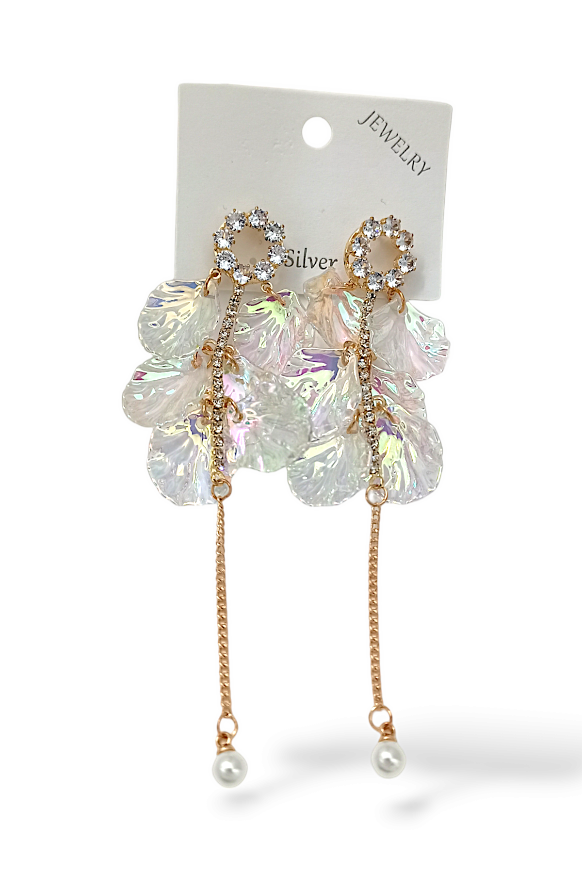 Premium Taşlı Sallantılı İnci Detay Yaprak Küpe