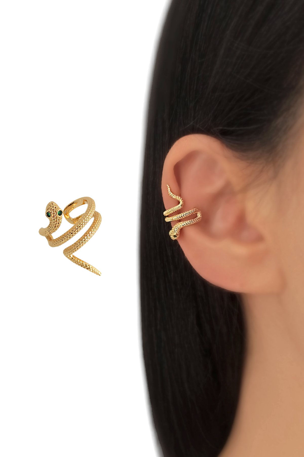 Premium Tekli Sarmal Yılan Kıkırdak Küpe