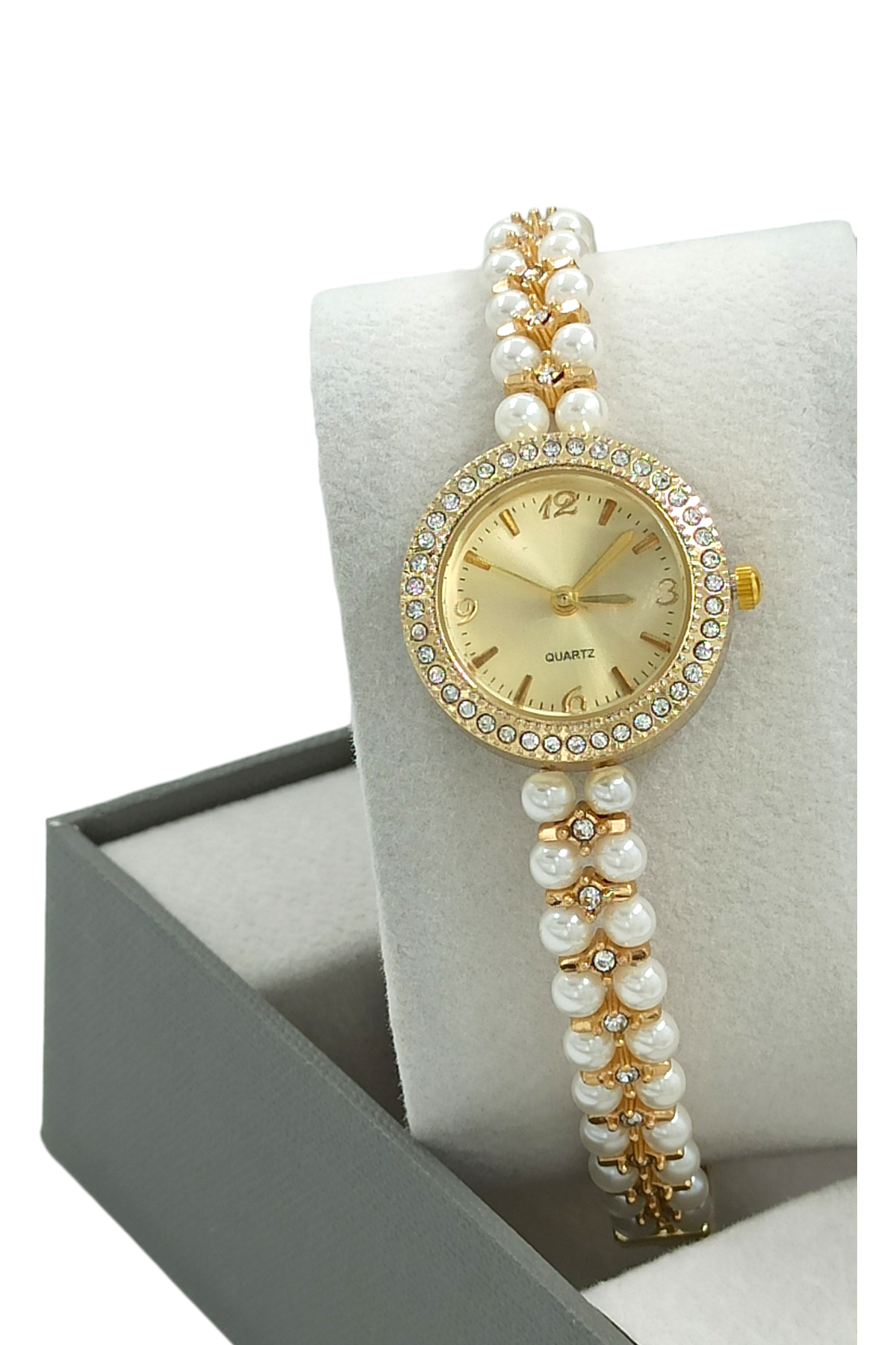 Premium Yuvarlak Kadran İncili Saat