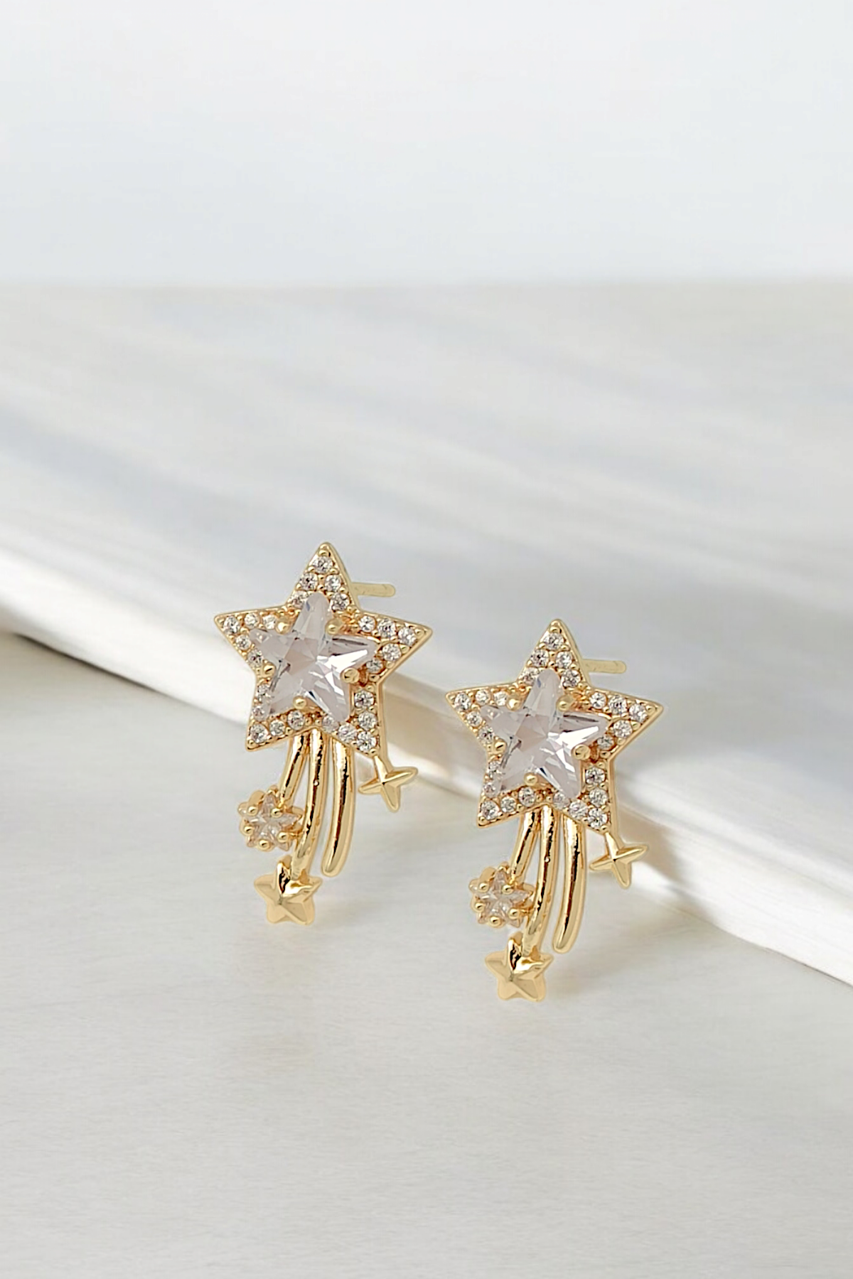 Premium Zirkon Taş Yıldız Küpe