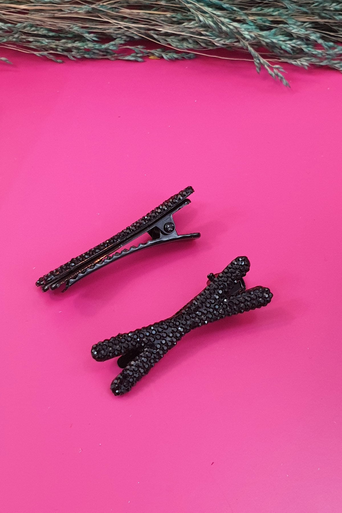 Taşlı 2'li X Metal Pensli Toka