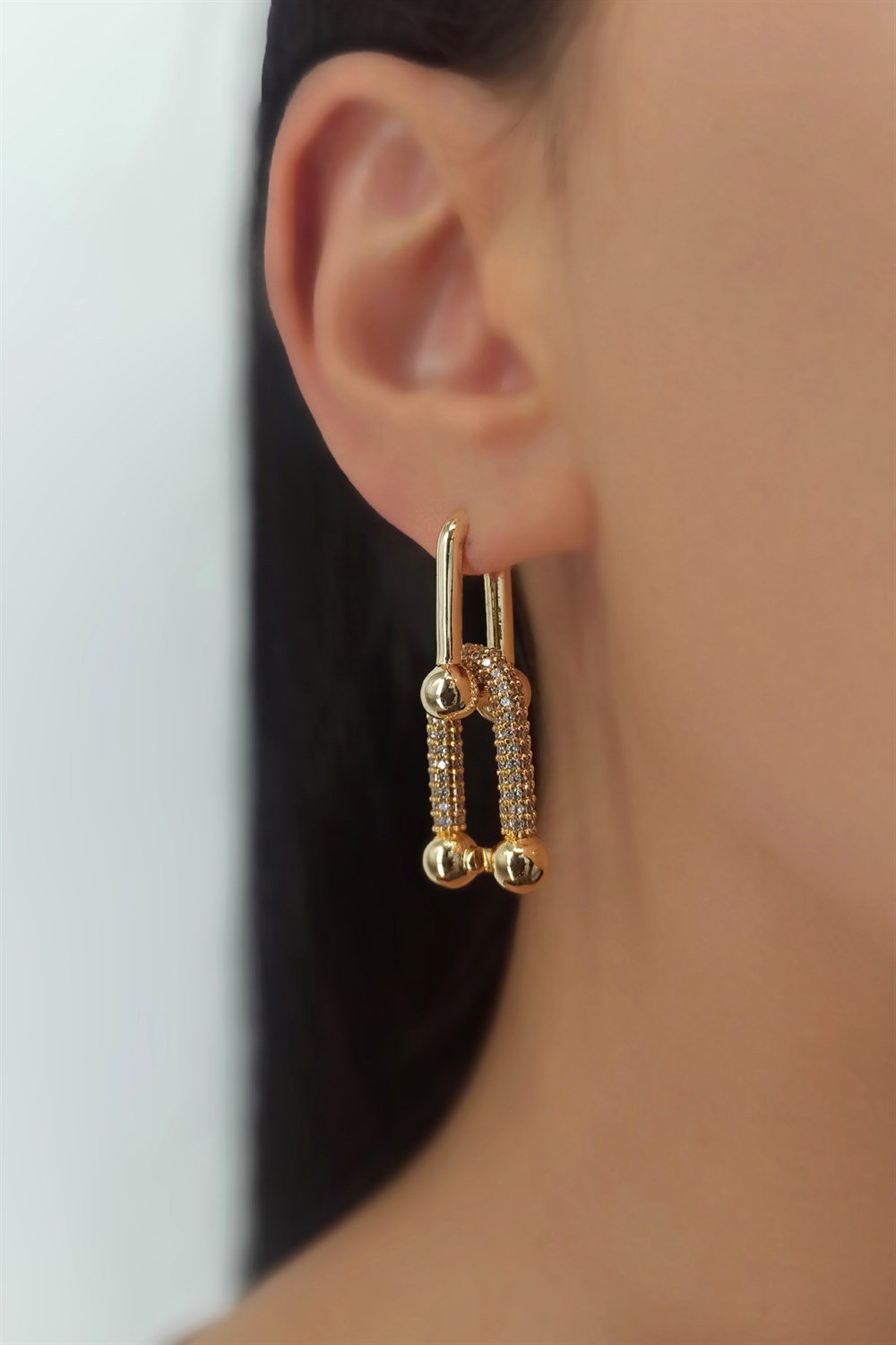 Taşlı Üç Boyut Küpe TrKüpe34817