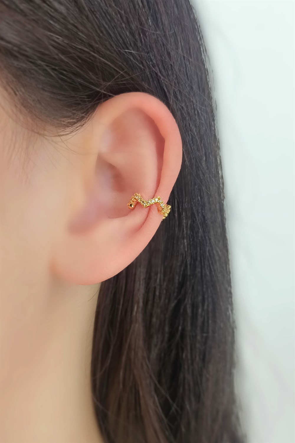 Tekli Zikzak Earcuf/Kıkırdak Küpe TrKüpe34455