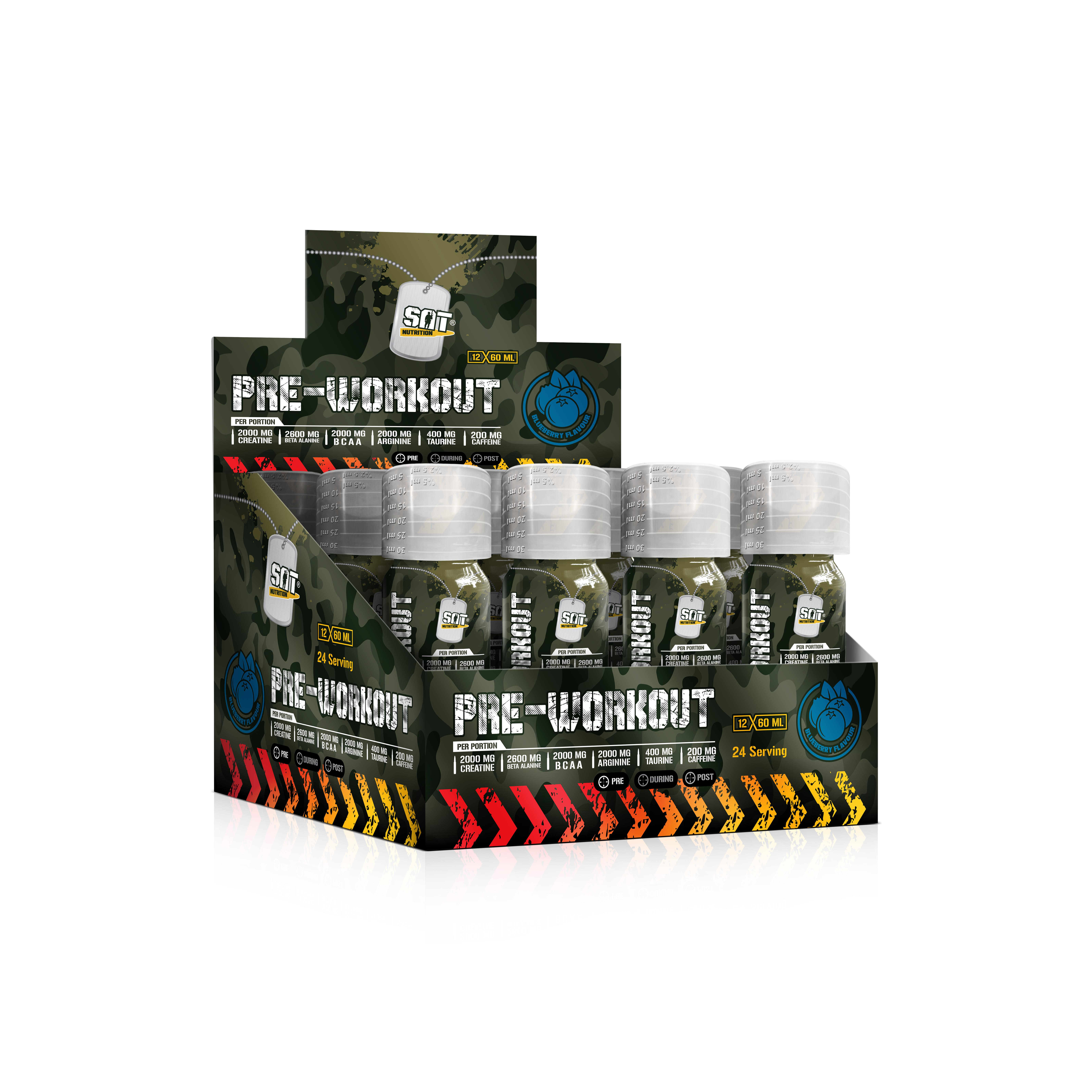 SAT Nutrition Pre-Workout 60 ml x 12 Adet Yaban Mersini Aromalı