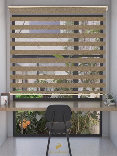 Açık Kahverengi Yüksek Kalite Bambu Zebra, Mekanize Perde