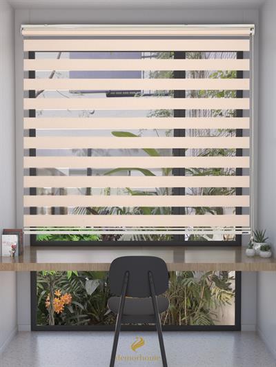 Krem Rengi Yüksek Kalite Bambu Zebra, Mekanize Perde