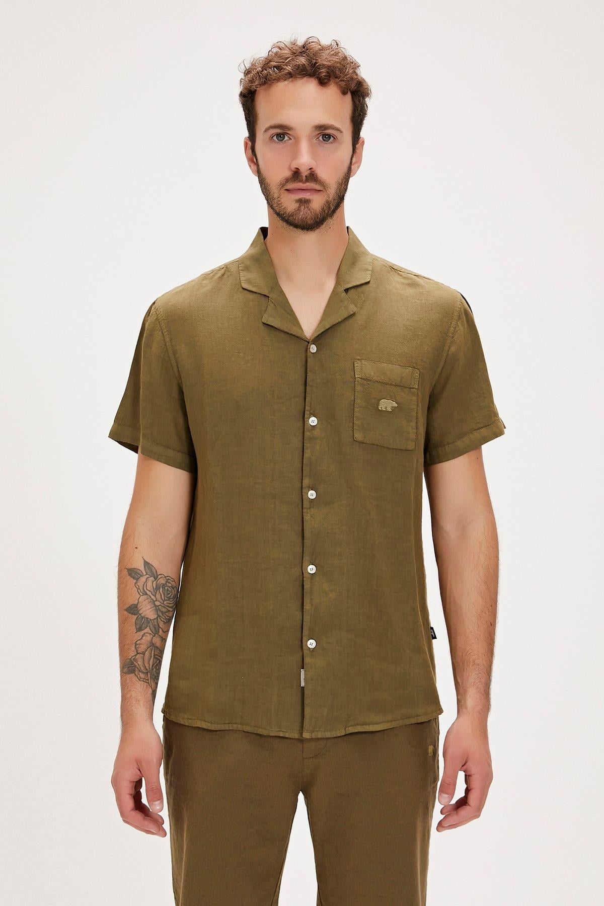 BAD BEAR Lyne Kısa Kollu Erkek Gömlek