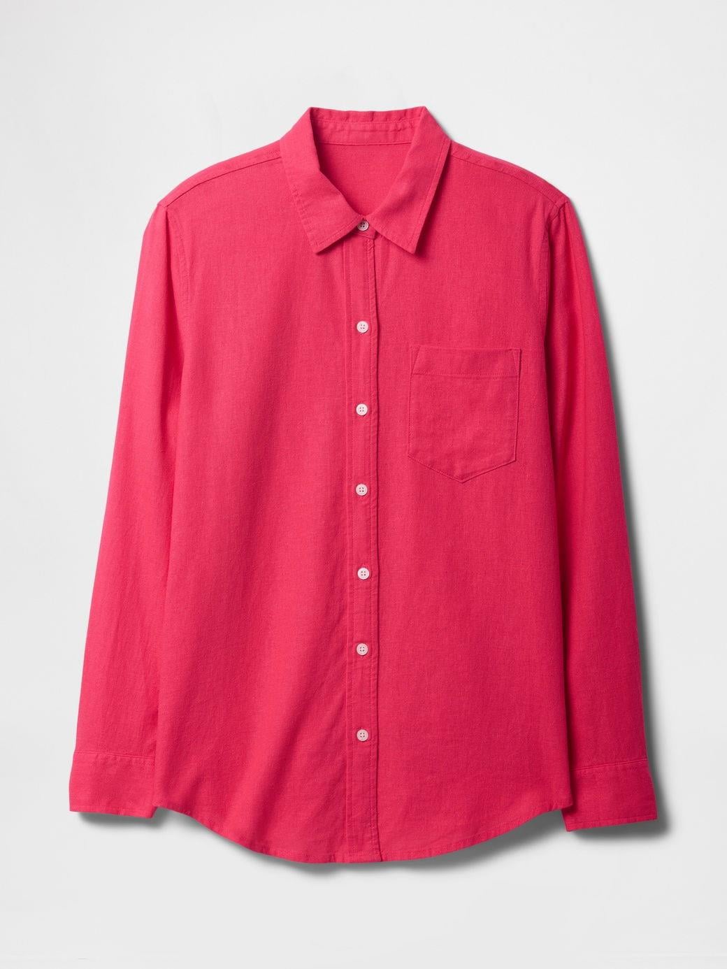 GAP V-LINEN Easy Shirt - Beachy Kadın Gömlek